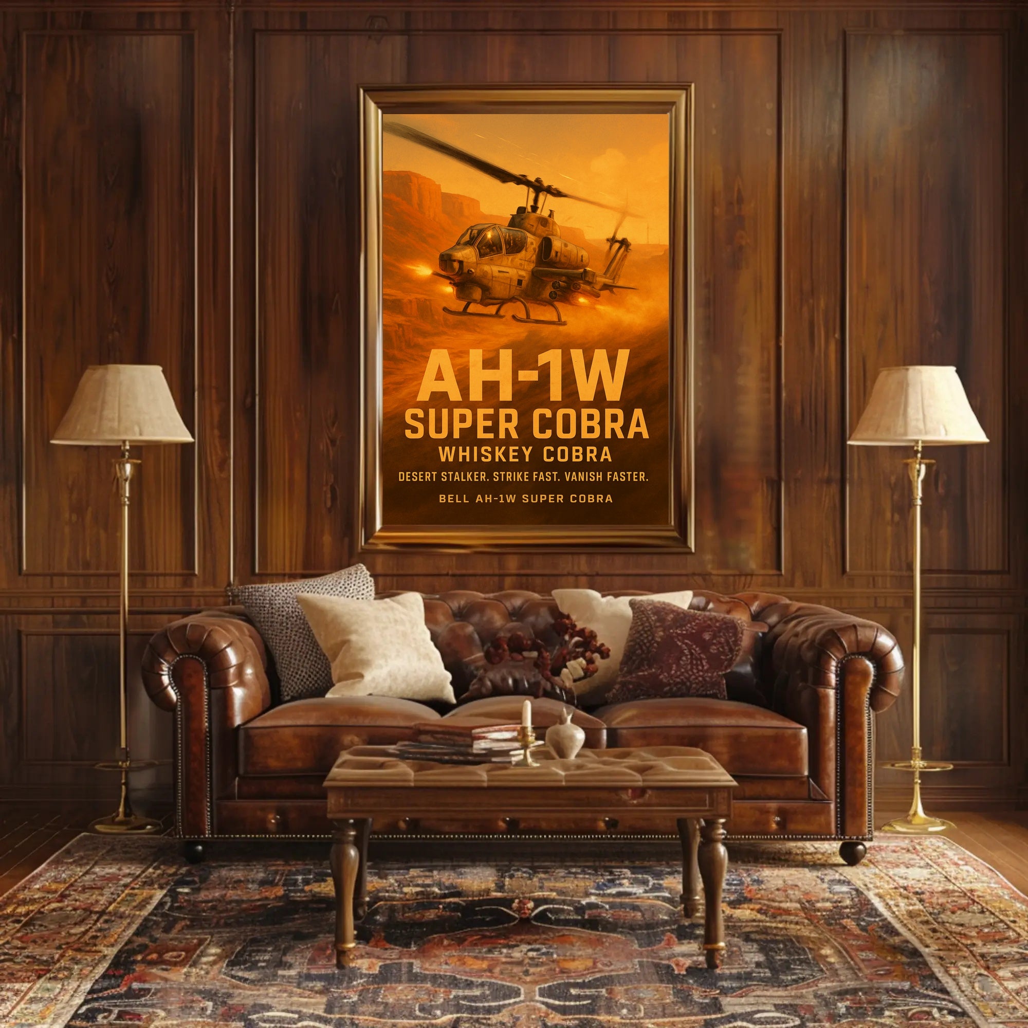 AH-1W Super Cobra in Action Military Recruitment Poster PosterGoat