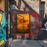 AH-1W Super Cobra in Action Military Recruitment Poster PosterGoat