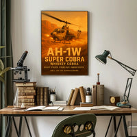 AH-1W Super Cobra in Action Military Recruitment Poster PosterGoat