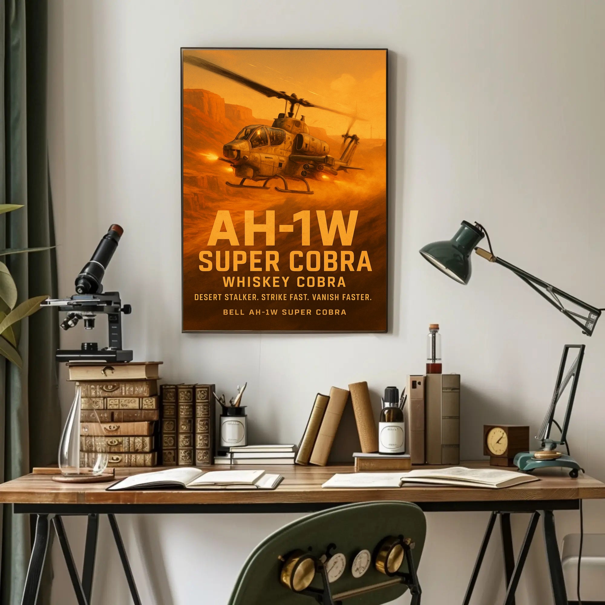 AH-1W Super Cobra in Action Military Recruitment Poster PosterGoat