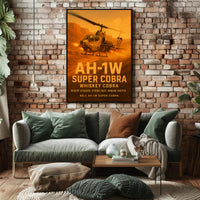 AH-1W Super Cobra in Action Military Recruitment Poster PosterGoat