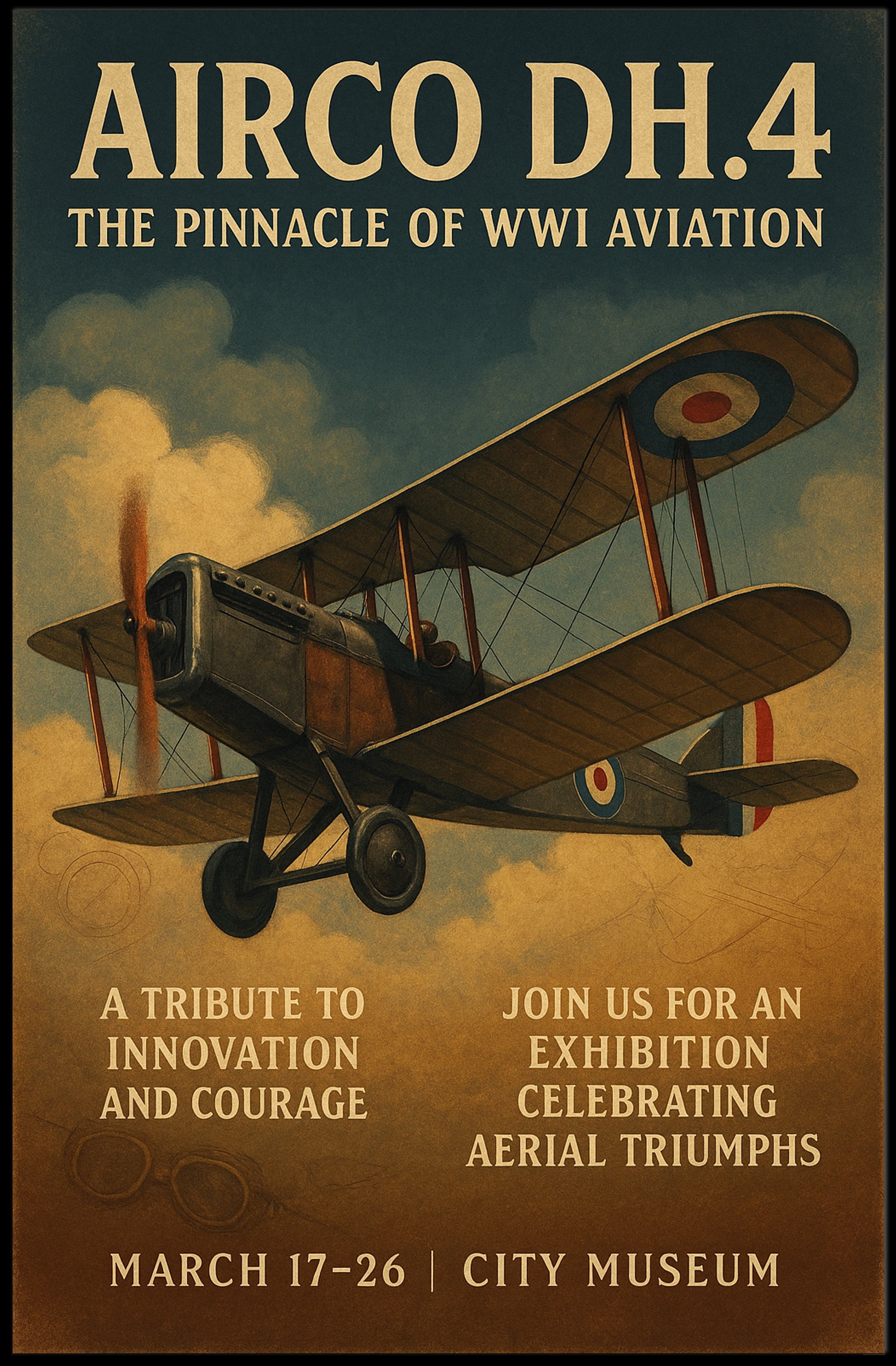 AIRCO DH.4 The Pinnacle of WWI Aviation Poster PosterGoat