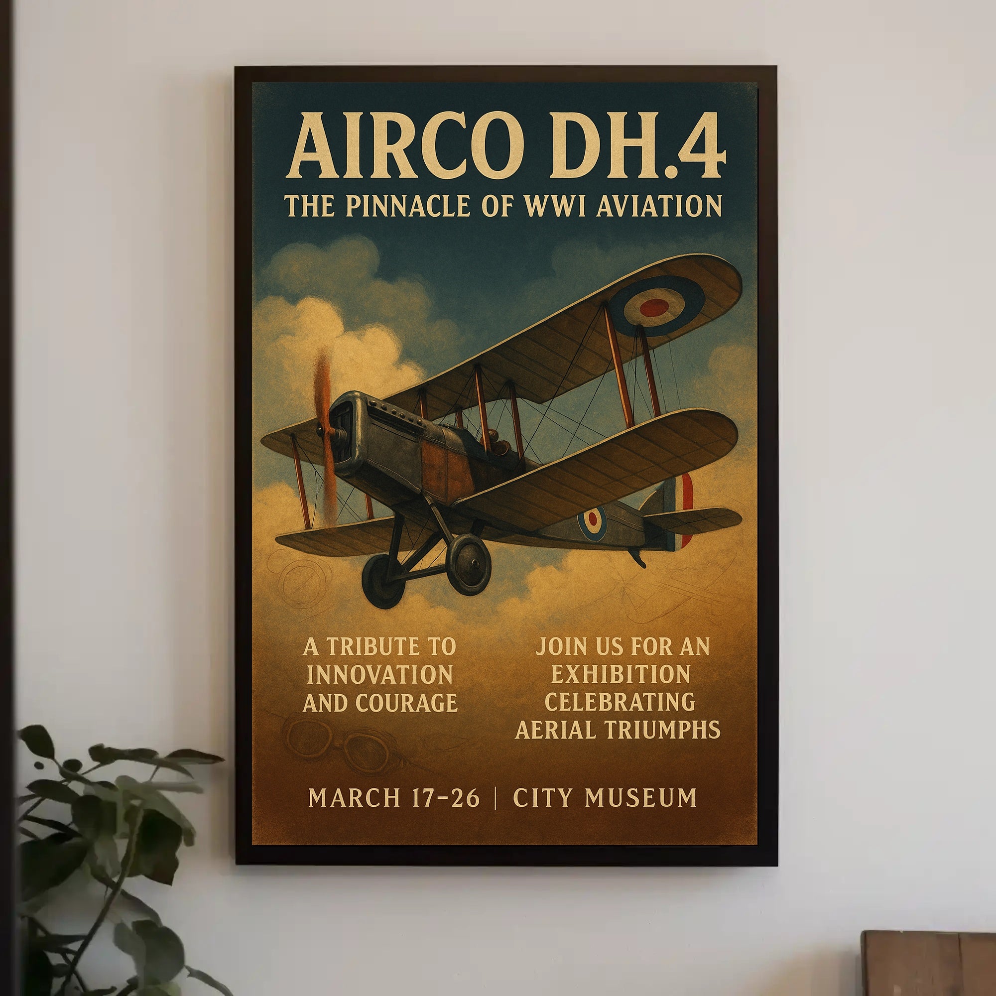 AIRCO DH.4 The Pinnacle of WWI Aviation Poster PosterGoat