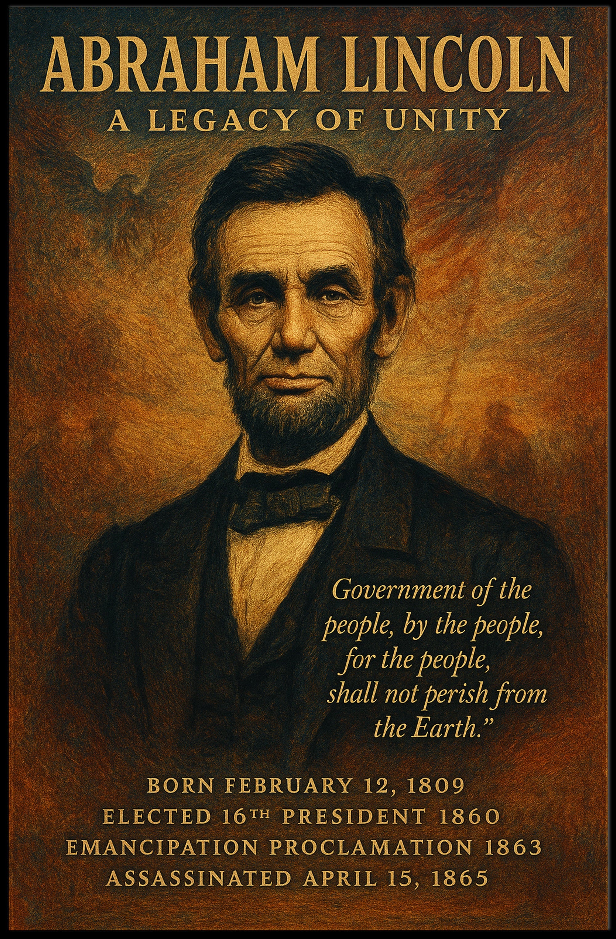 Abraham Lincoln 16th President Poster PosterGoat