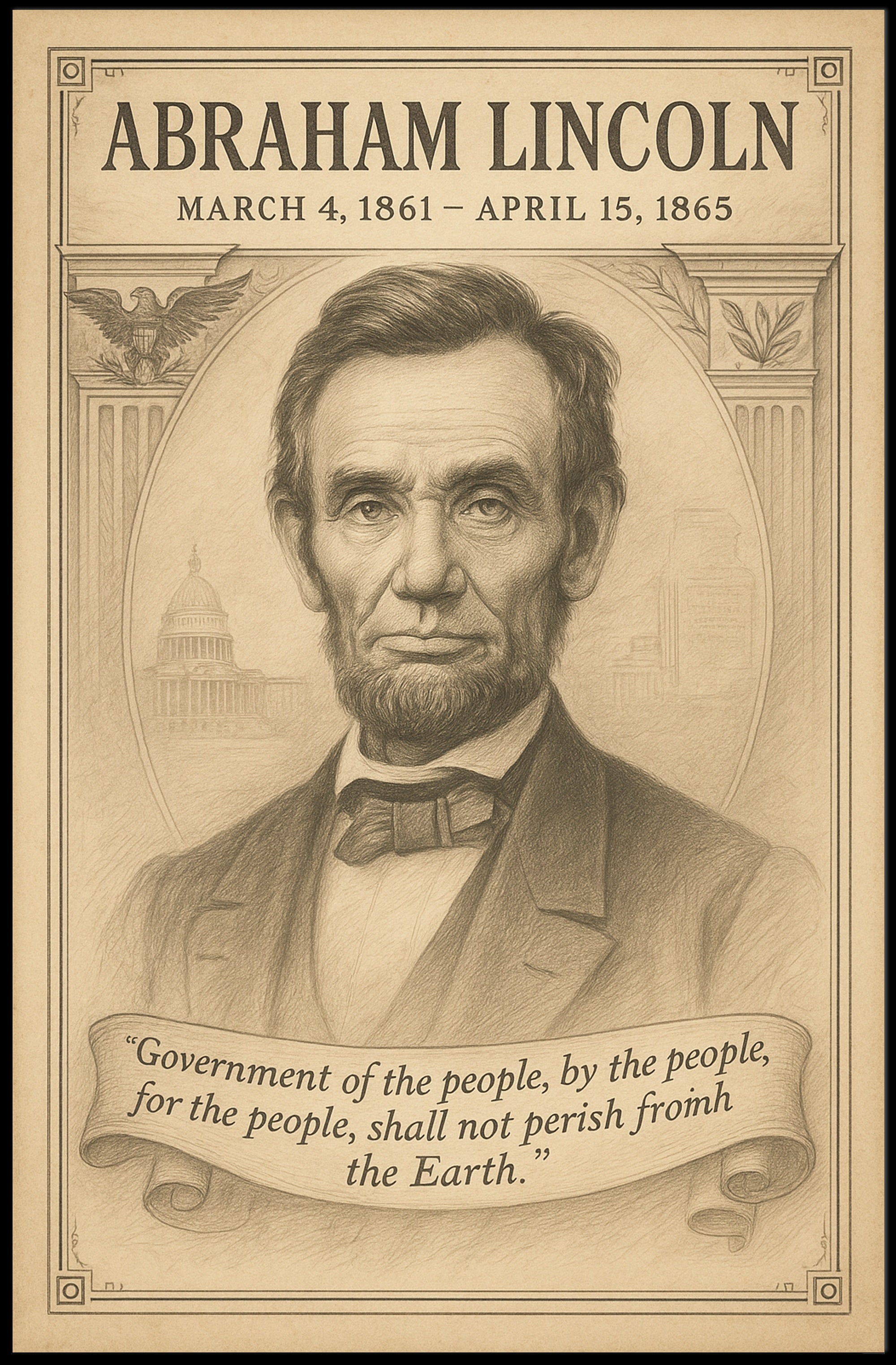 Abraham Lincoln 16th President Poster PosterGoat