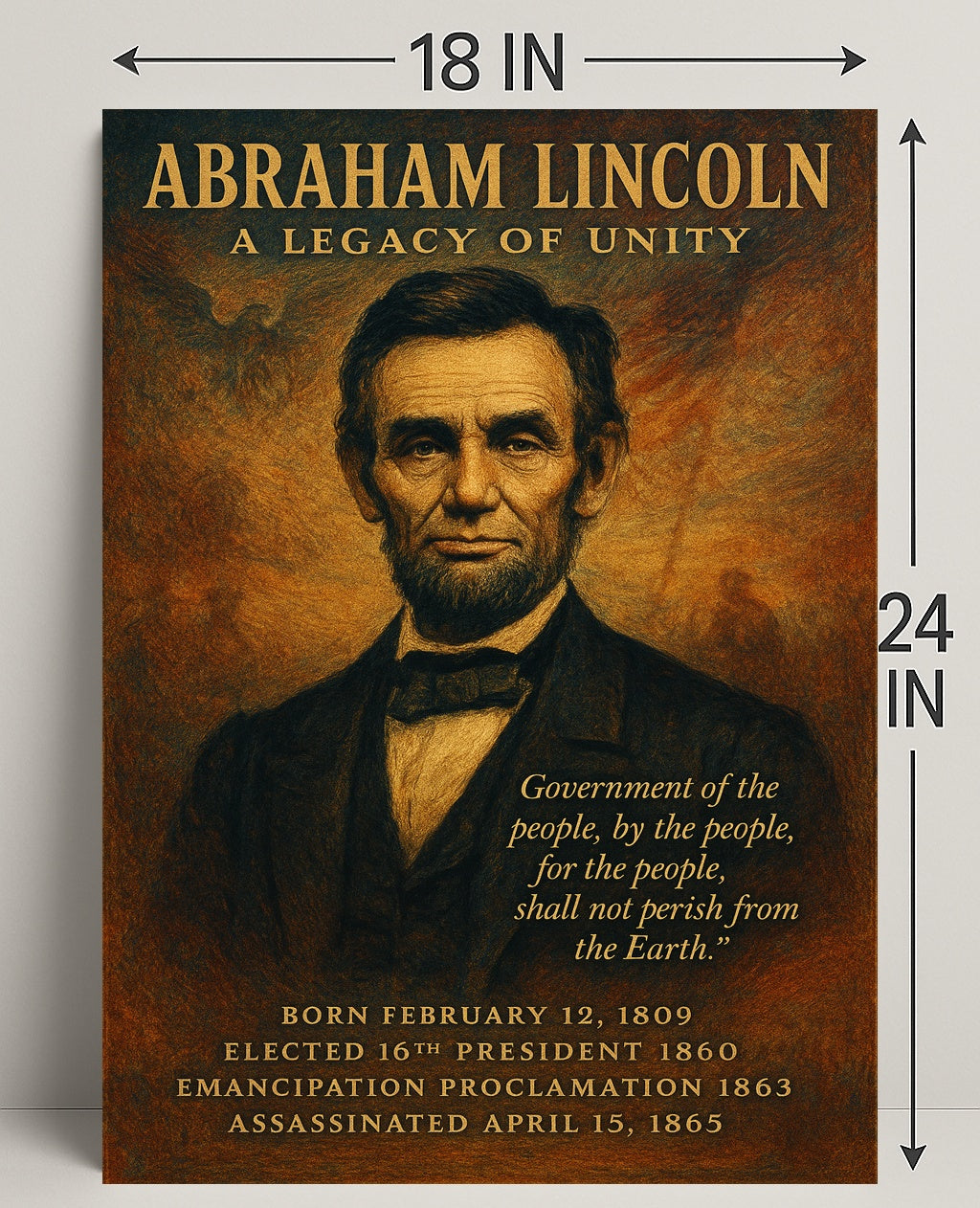 Abraham Lincoln 16th President Poster PosterGoat