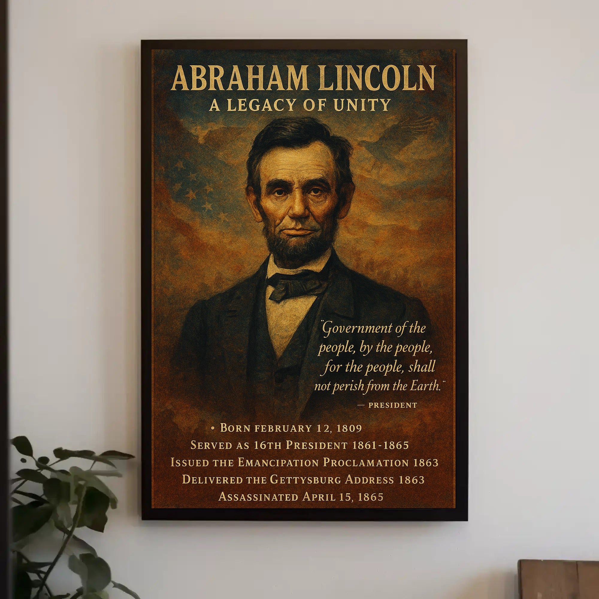 Abraham Lincoln 16th President Poster PosterGoat