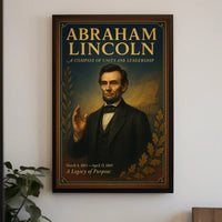 Abraham Lincoln A Compass of Unity and Leadership Poster PosterGoat
