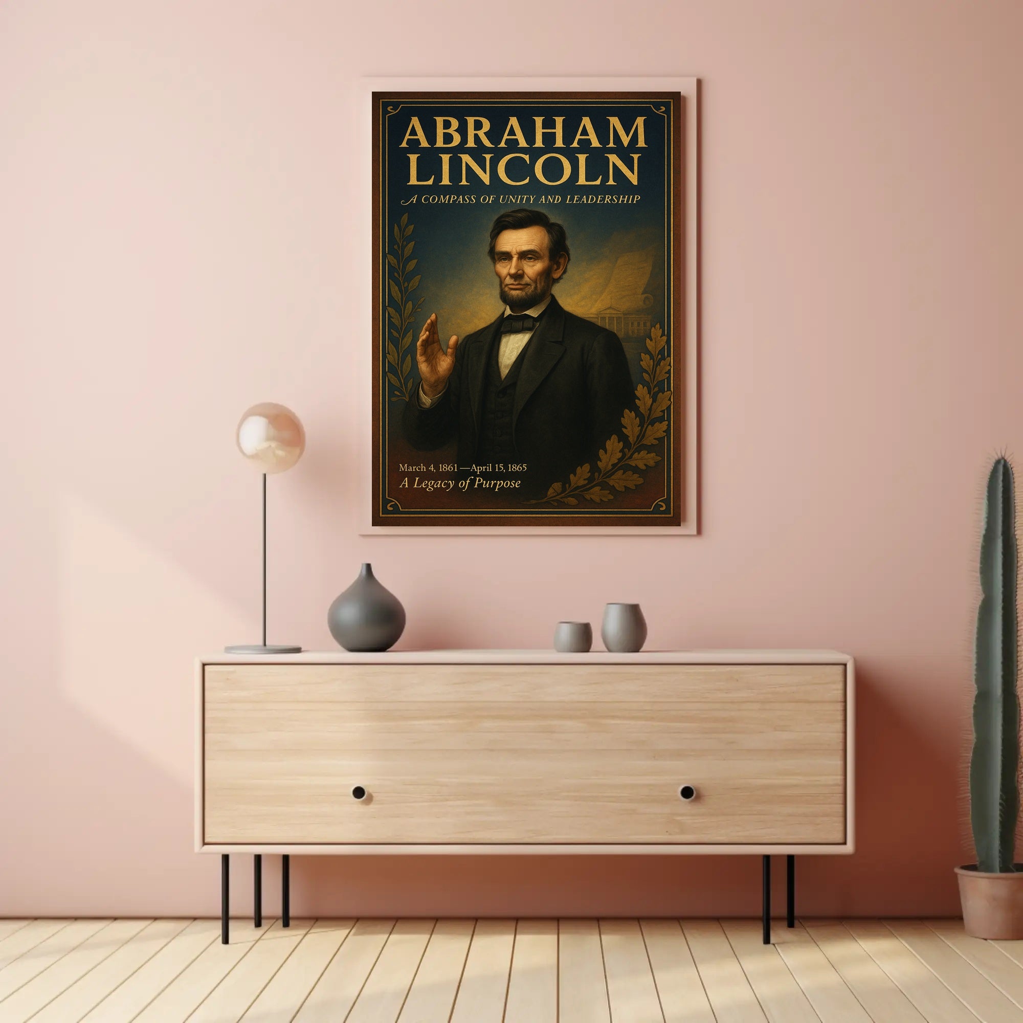 Abraham Lincoln A Compass of Unity and Leadership Poster PosterGoat