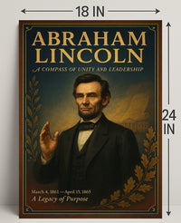 Abraham Lincoln A Compass of Unity and Leadership Poster PosterGoat