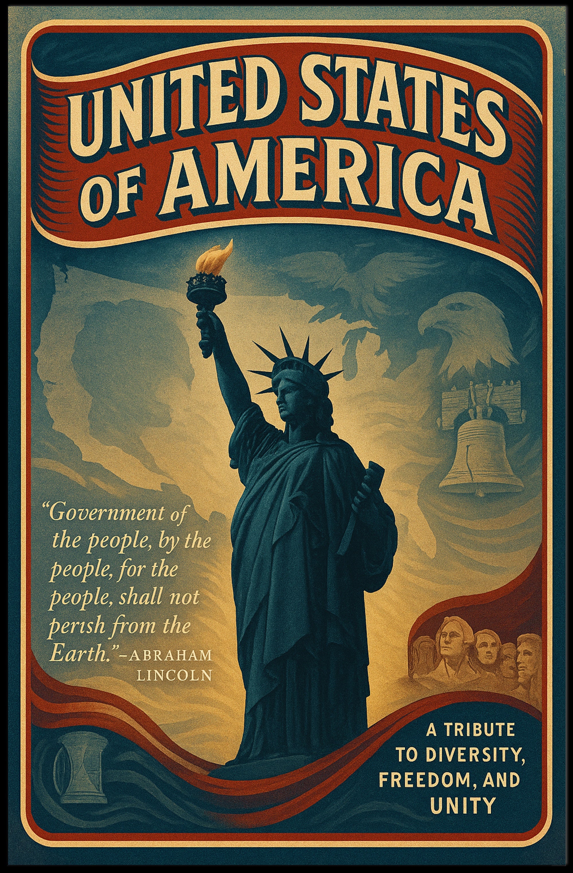 Abraham Lincoln A Tribute to Freedom Poster PosterGoat