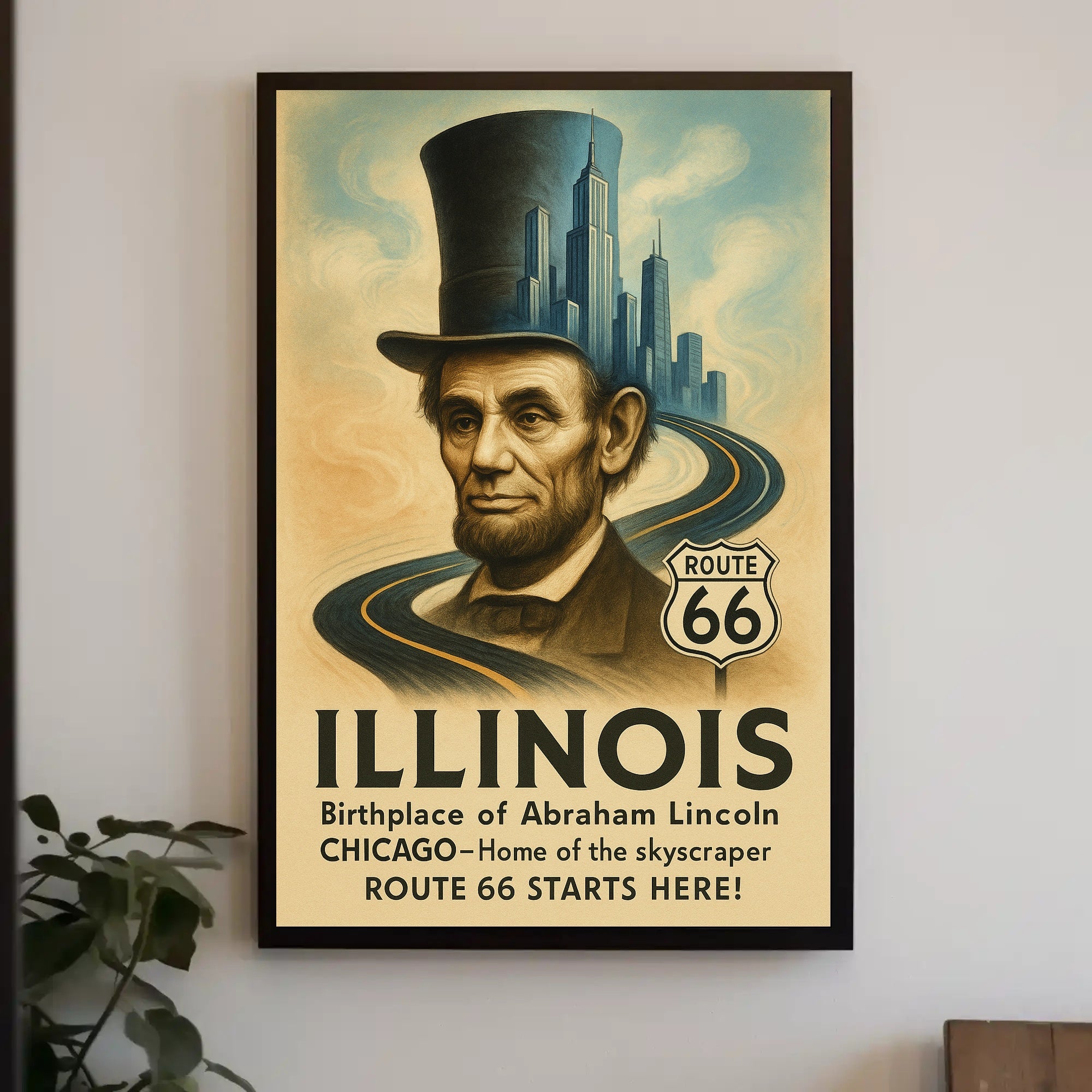 Abraham Lincoln And Illinois Poster PosterGoat