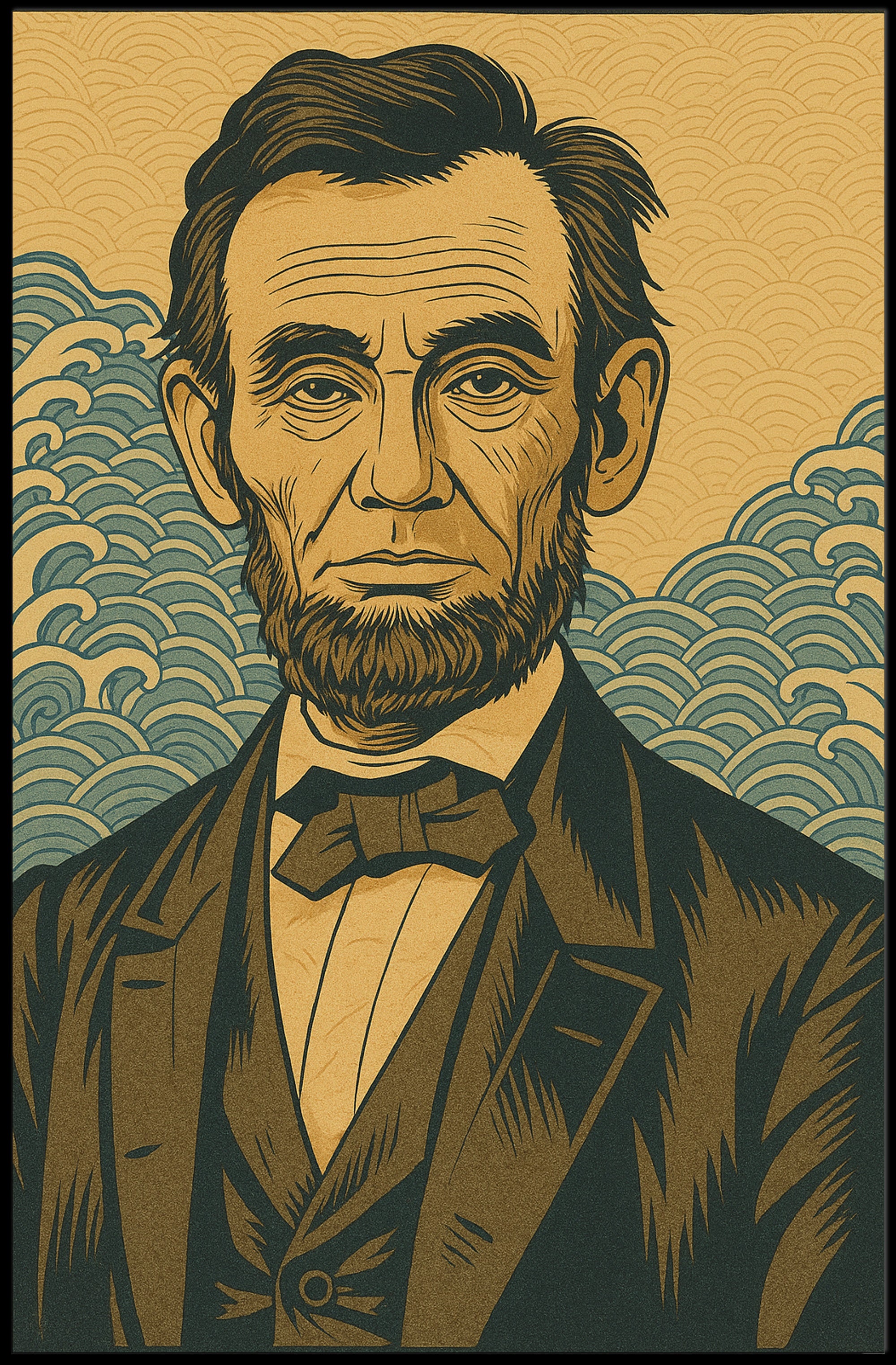 Abraham Lincoln Artistic Portrait Poster PosterGoat