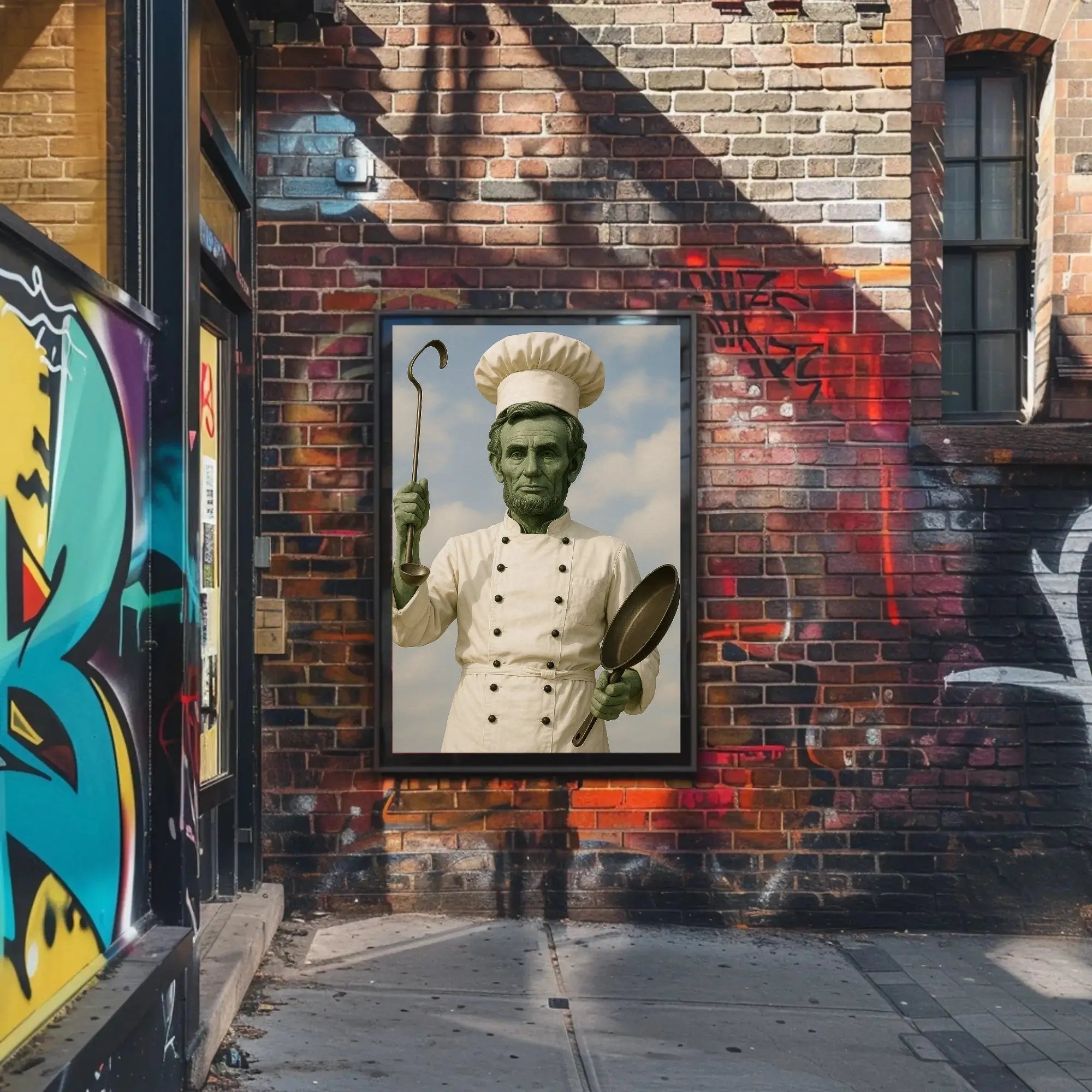 Abraham Lincoln Chef Parody Artistic Poster Historical Art Print PosterGoat