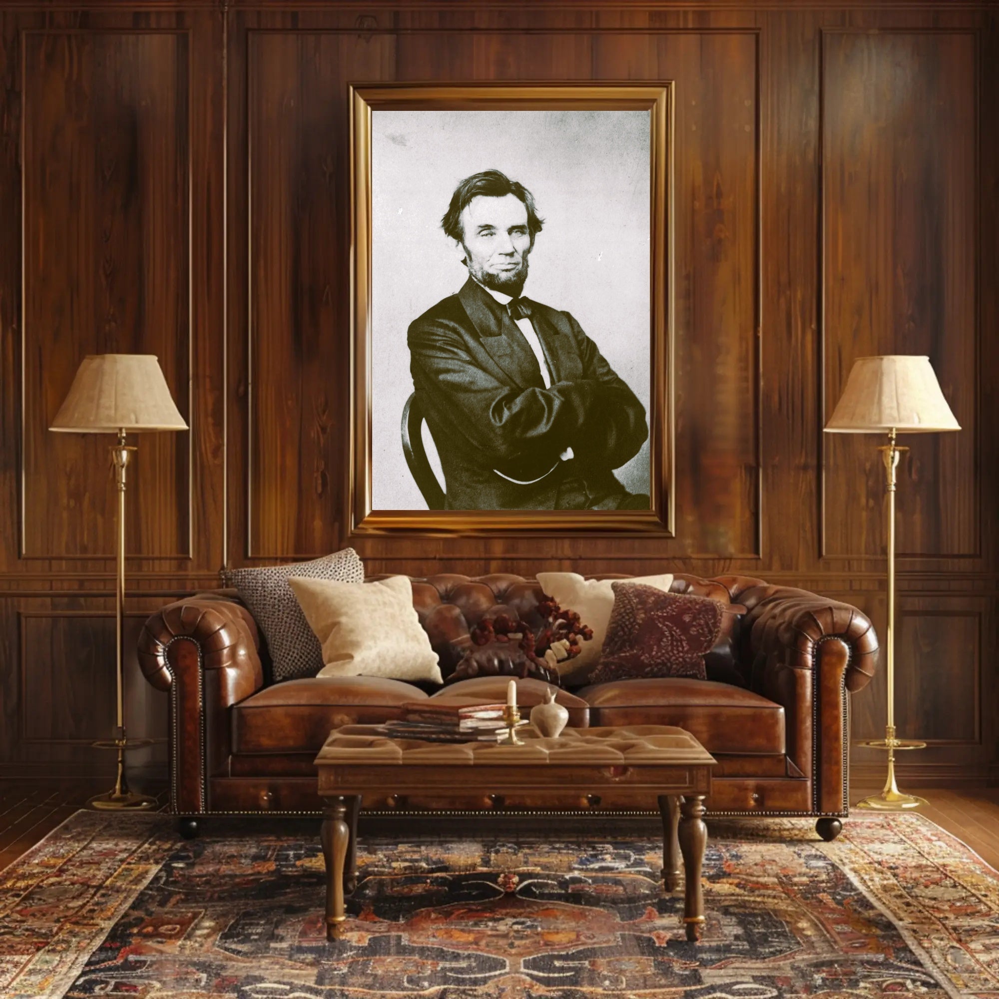 Abraham Lincoln Grim Expression Wall Art Poster PosterGoat