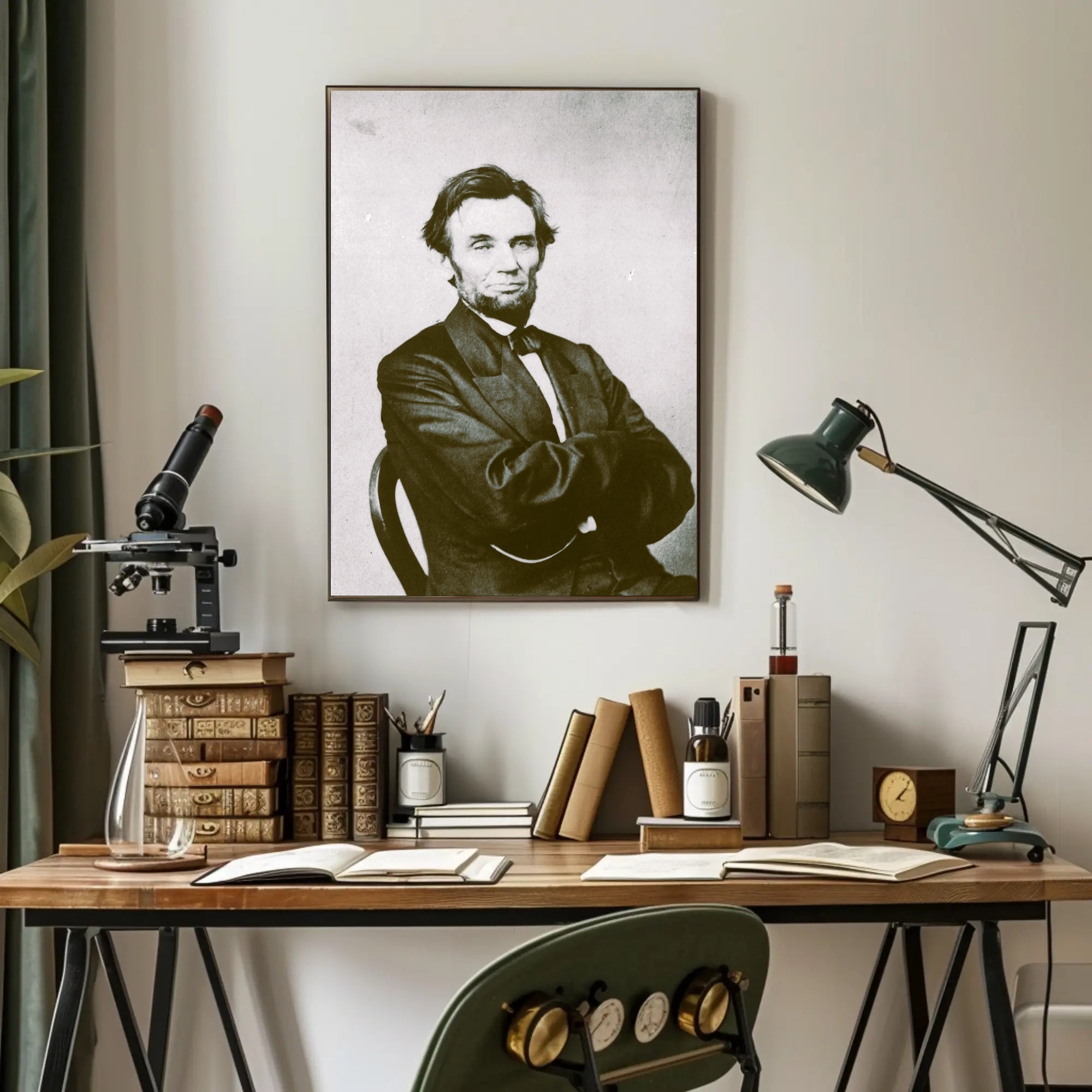 Abraham Lincoln Grim Expression Wall Art Poster PosterGoat