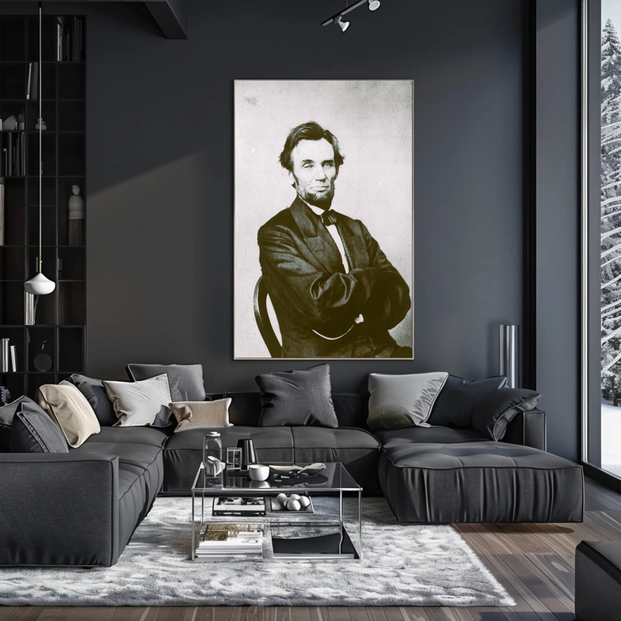 Abraham Lincoln Grim Expression Wall Art Poster PosterGoat