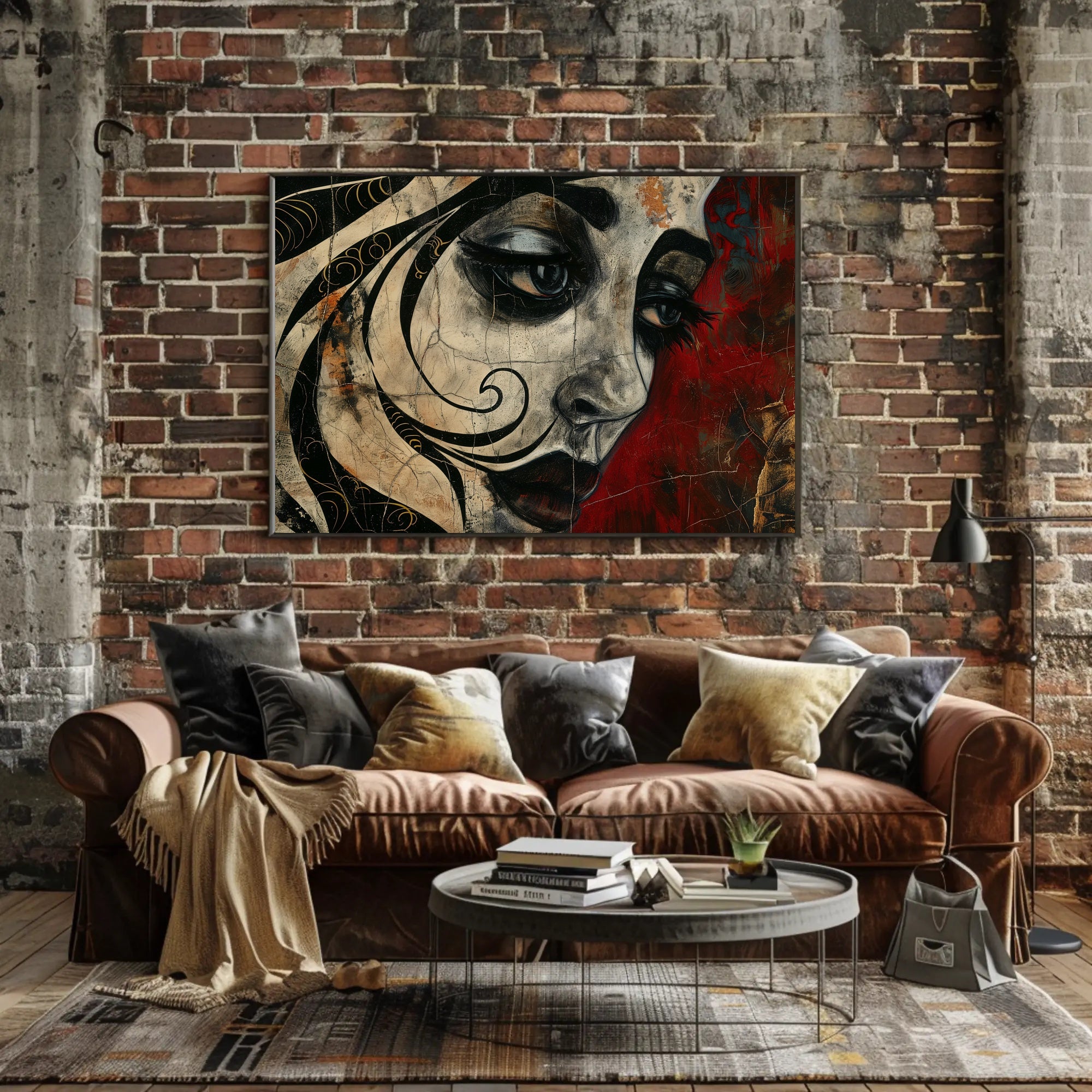 Abstract Artistic Face With Cracked Effect Poster PosterGoat