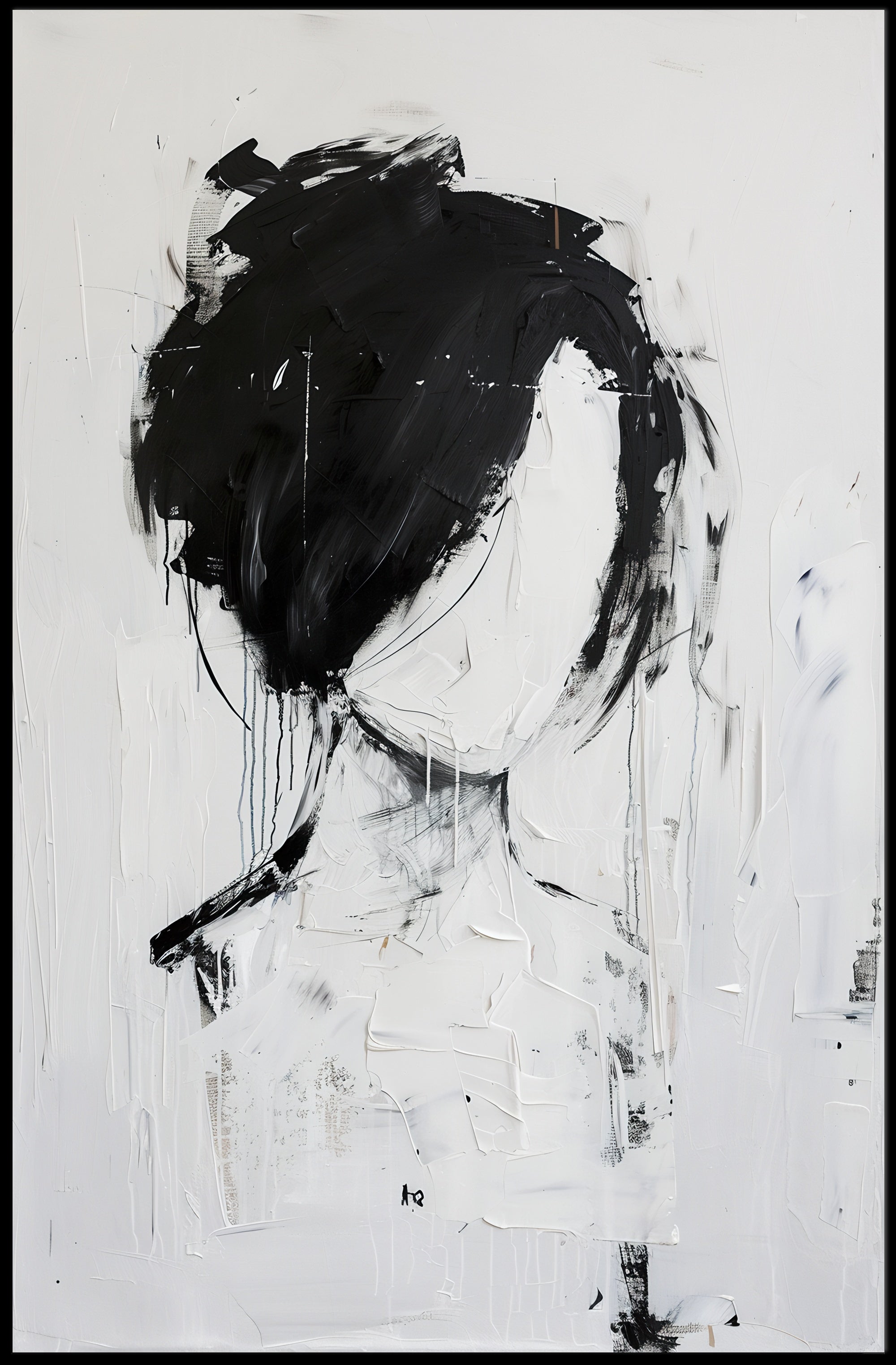 Abstract Black and White Silhouette Art Artistic Poster PosterGoat