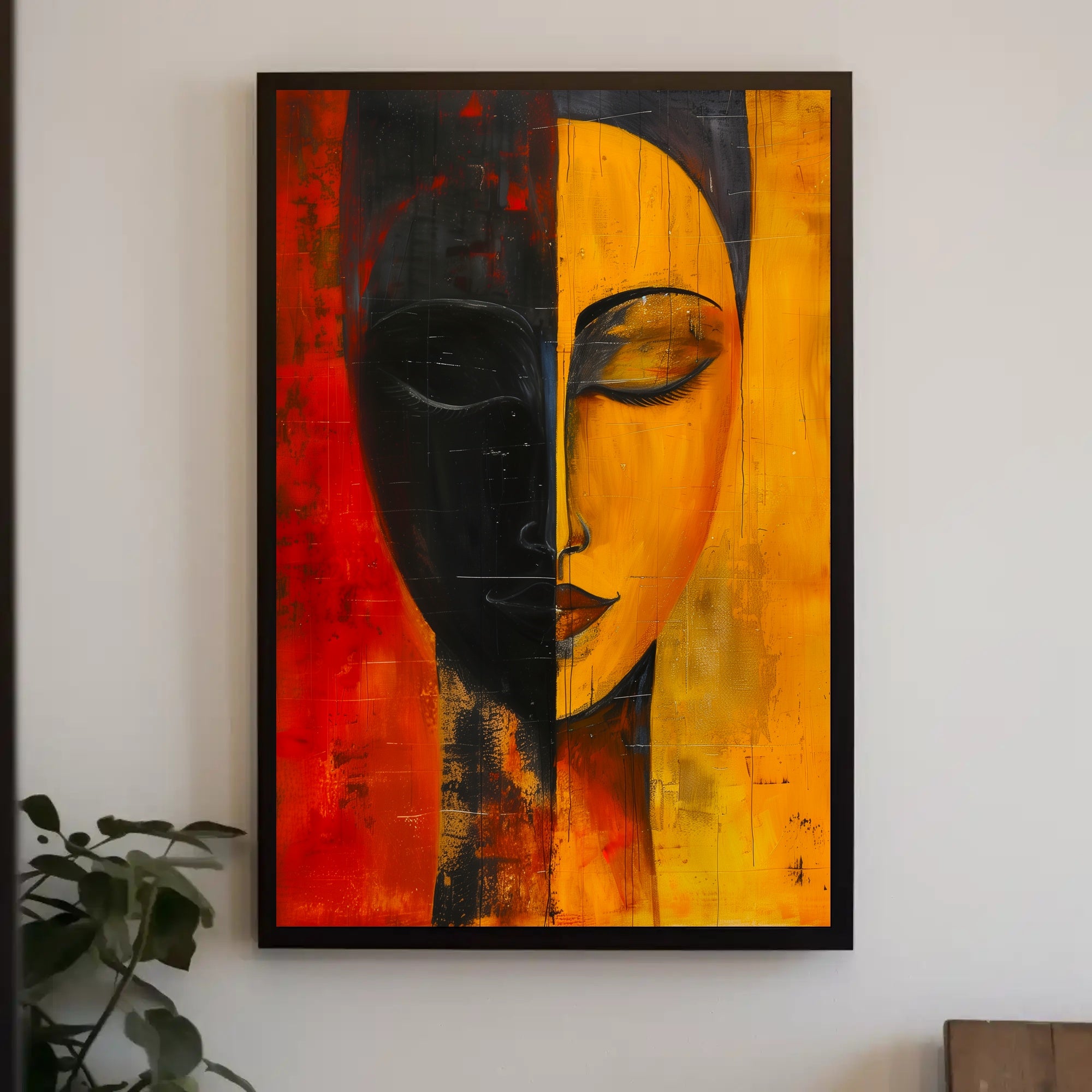 Abstract Duality Balance Portrait Artistic Poster Print PosterGoat
