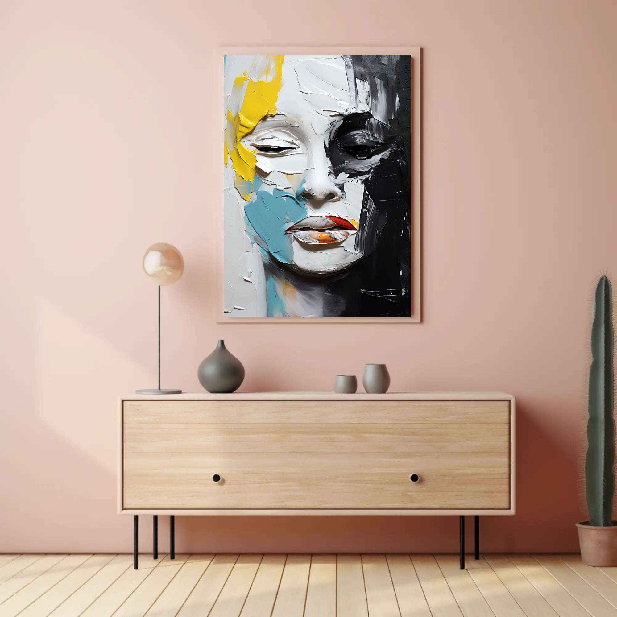 Abstract Face Expressionism Modern Artistic Poster PosterGoat