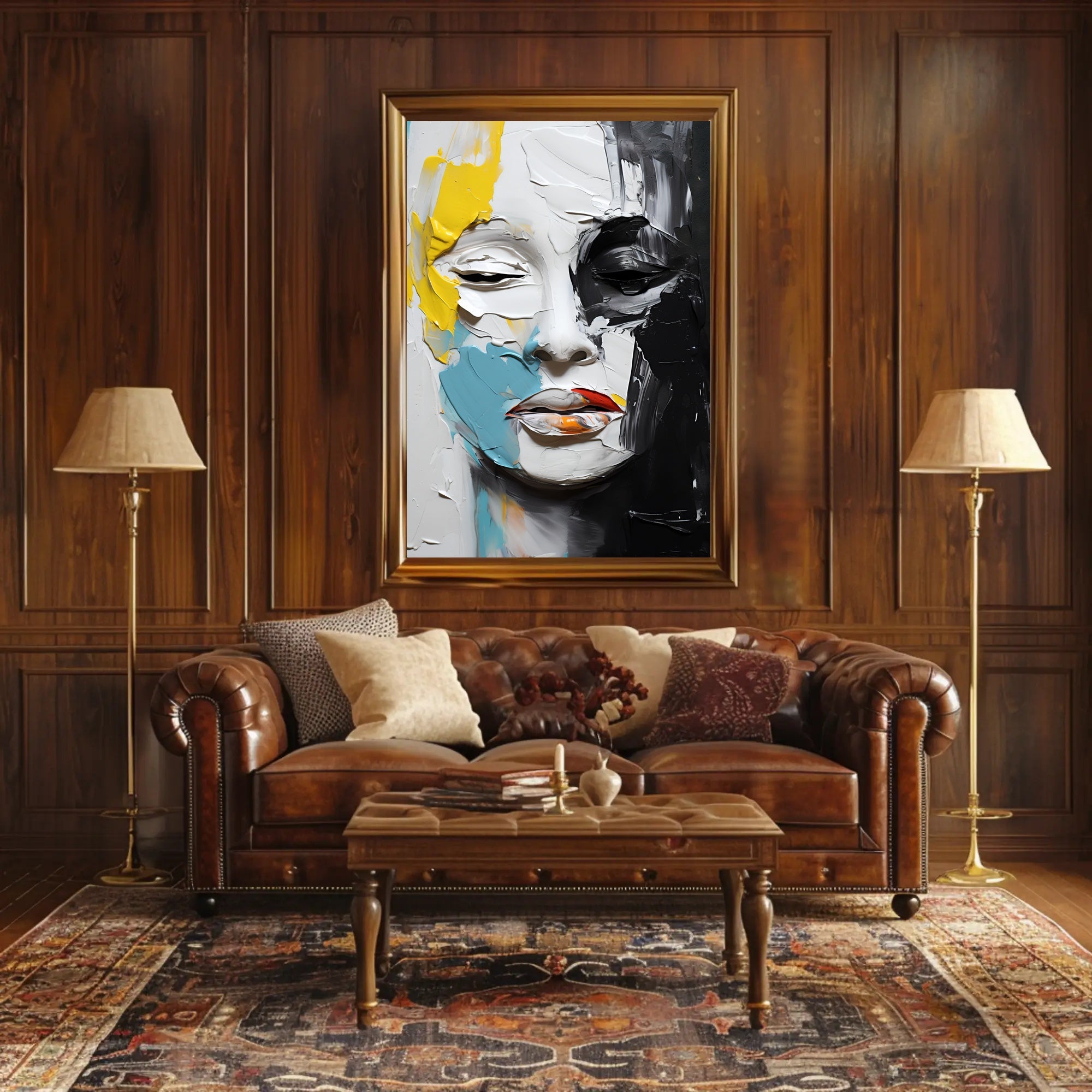 Abstract Face Expressionism Modern Artistic Poster PosterGoat