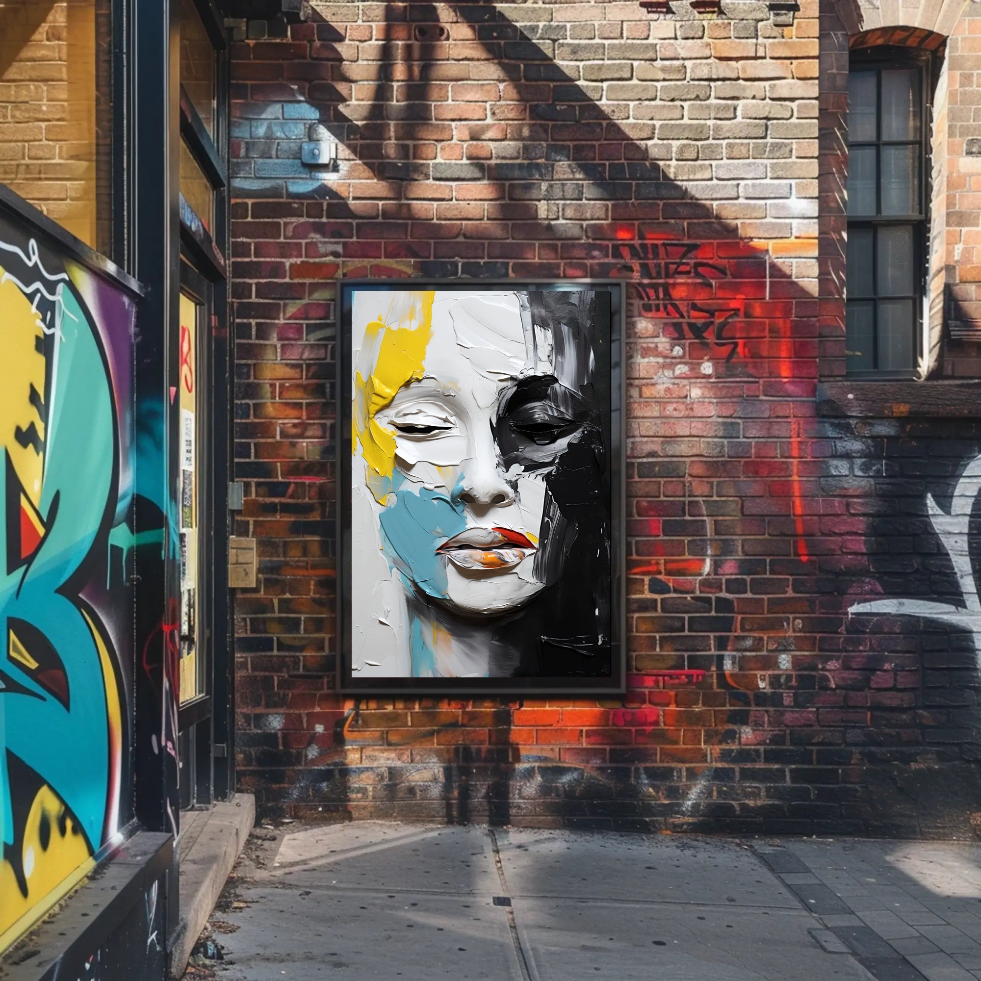 Abstract Face Expressionism Modern Artistic Poster PosterGoat