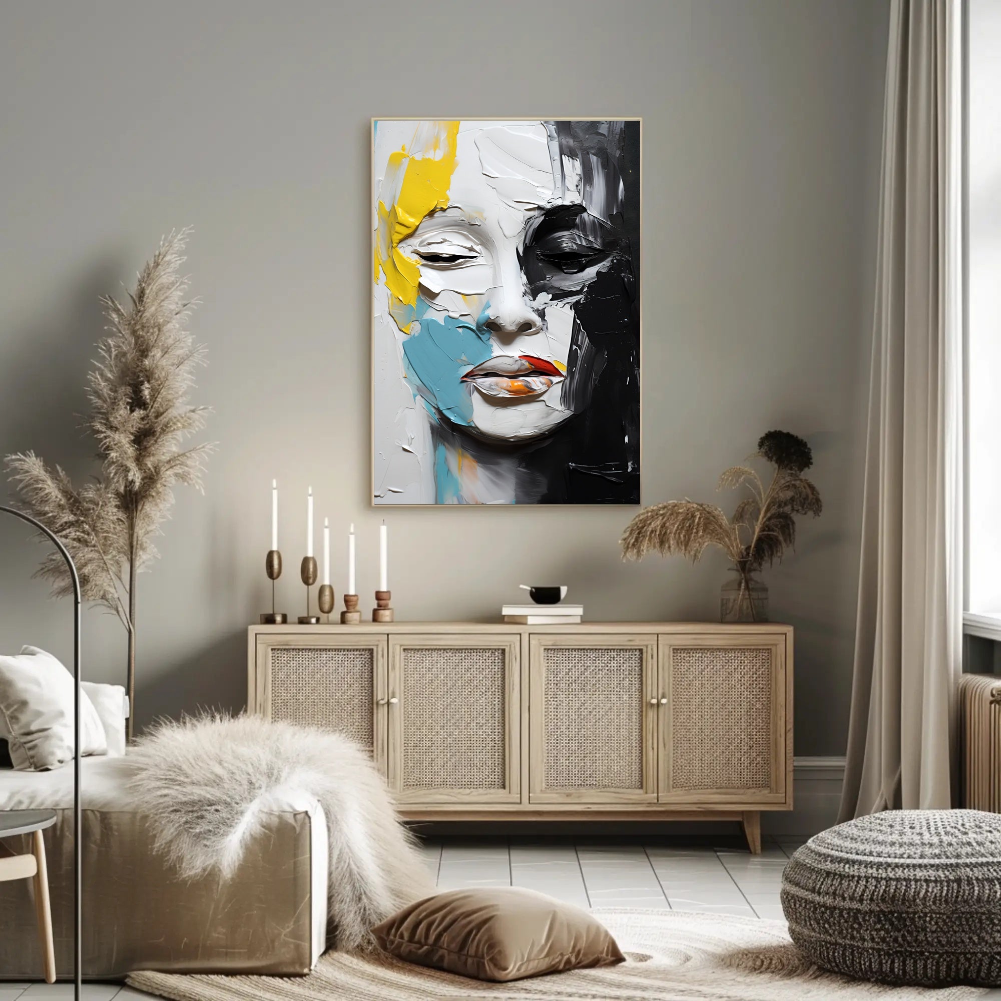 Abstract Face Expressionism Modern Artistic Poster PosterGoat