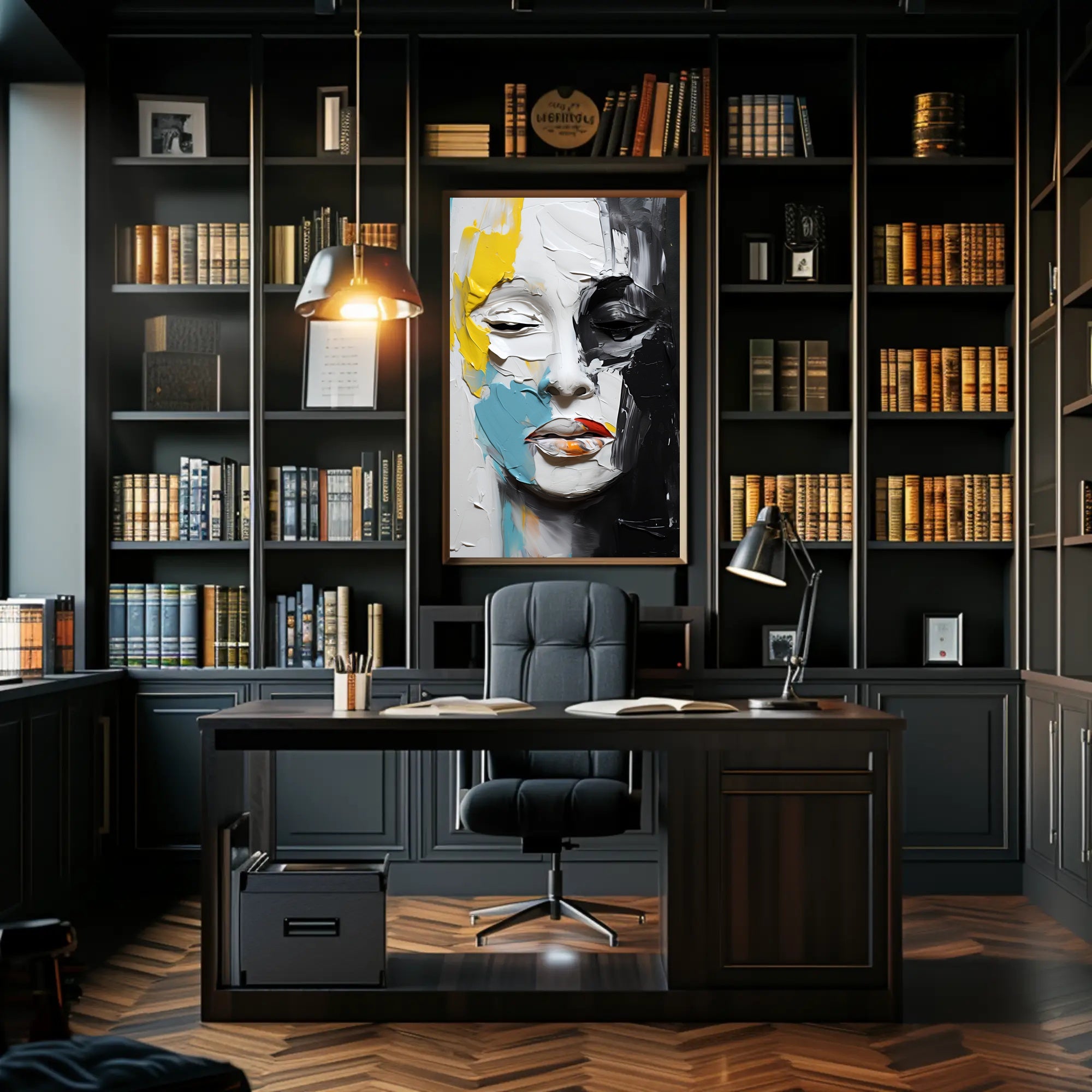 Abstract Face Expressionism Modern Artistic Poster PosterGoat