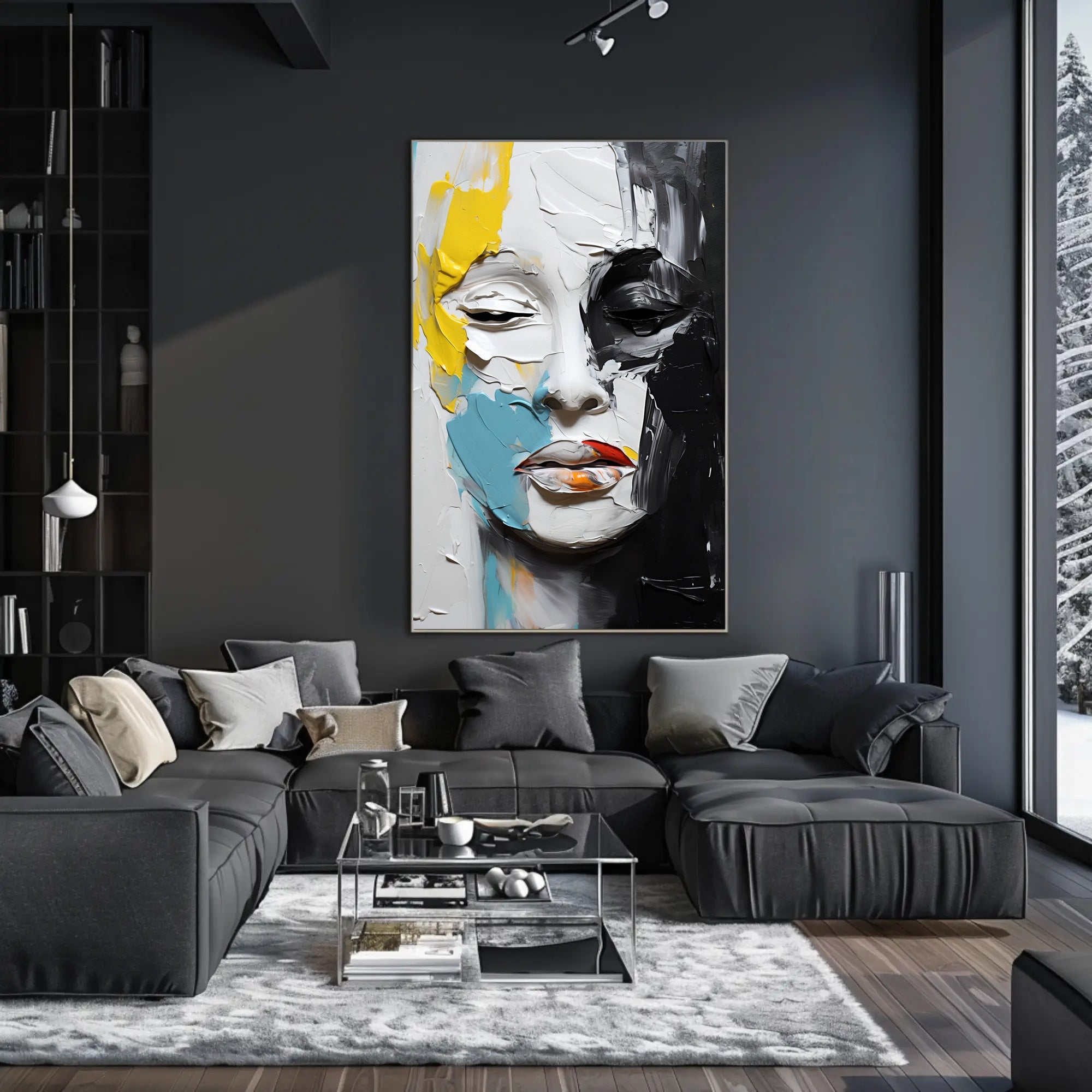 Abstract Face Expressionism Modern Artistic Poster PosterGoat