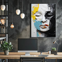 Abstract Face Expressionism Modern Artistic Poster PosterGoat