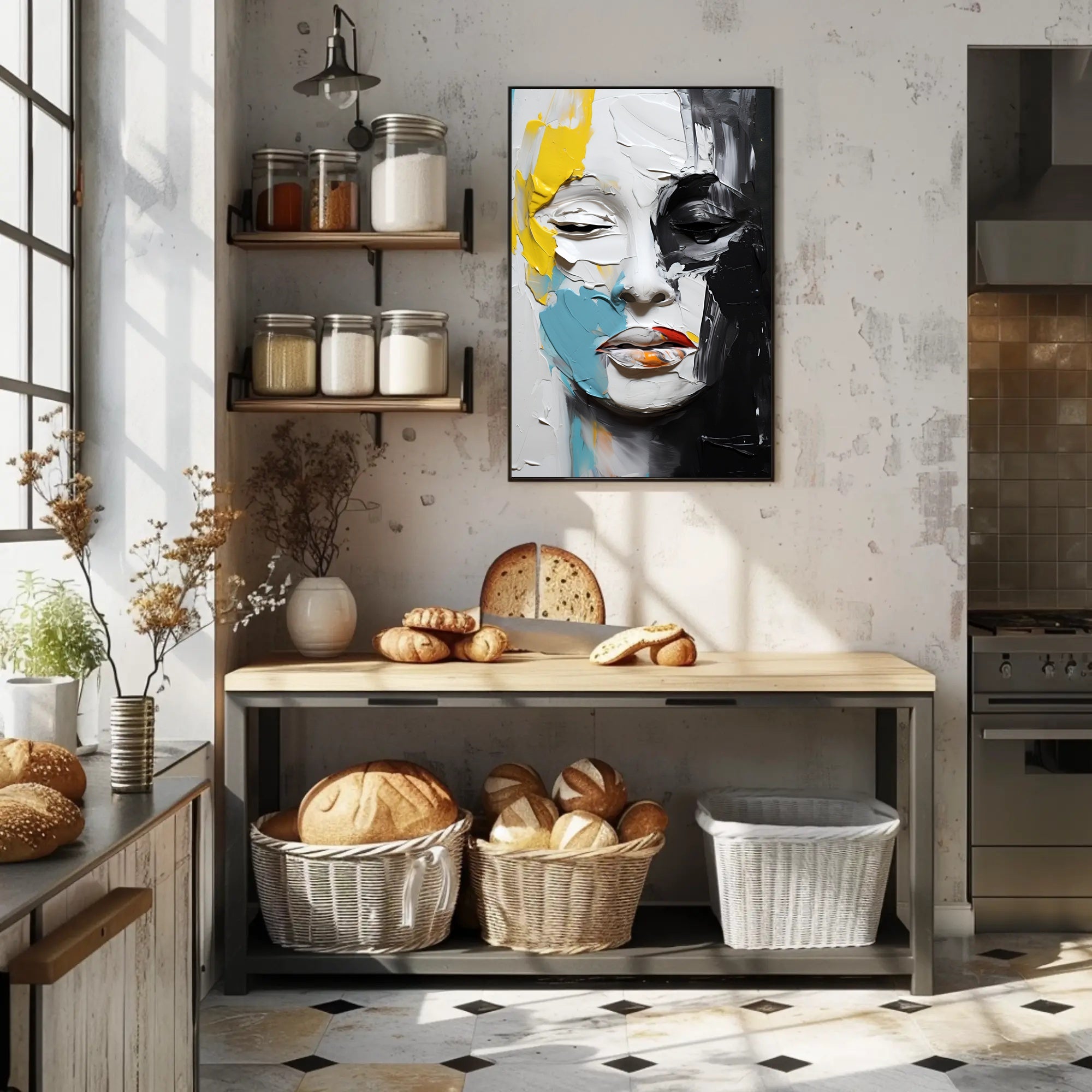 Abstract Face Expressionism Modern Artistic Poster PosterGoat