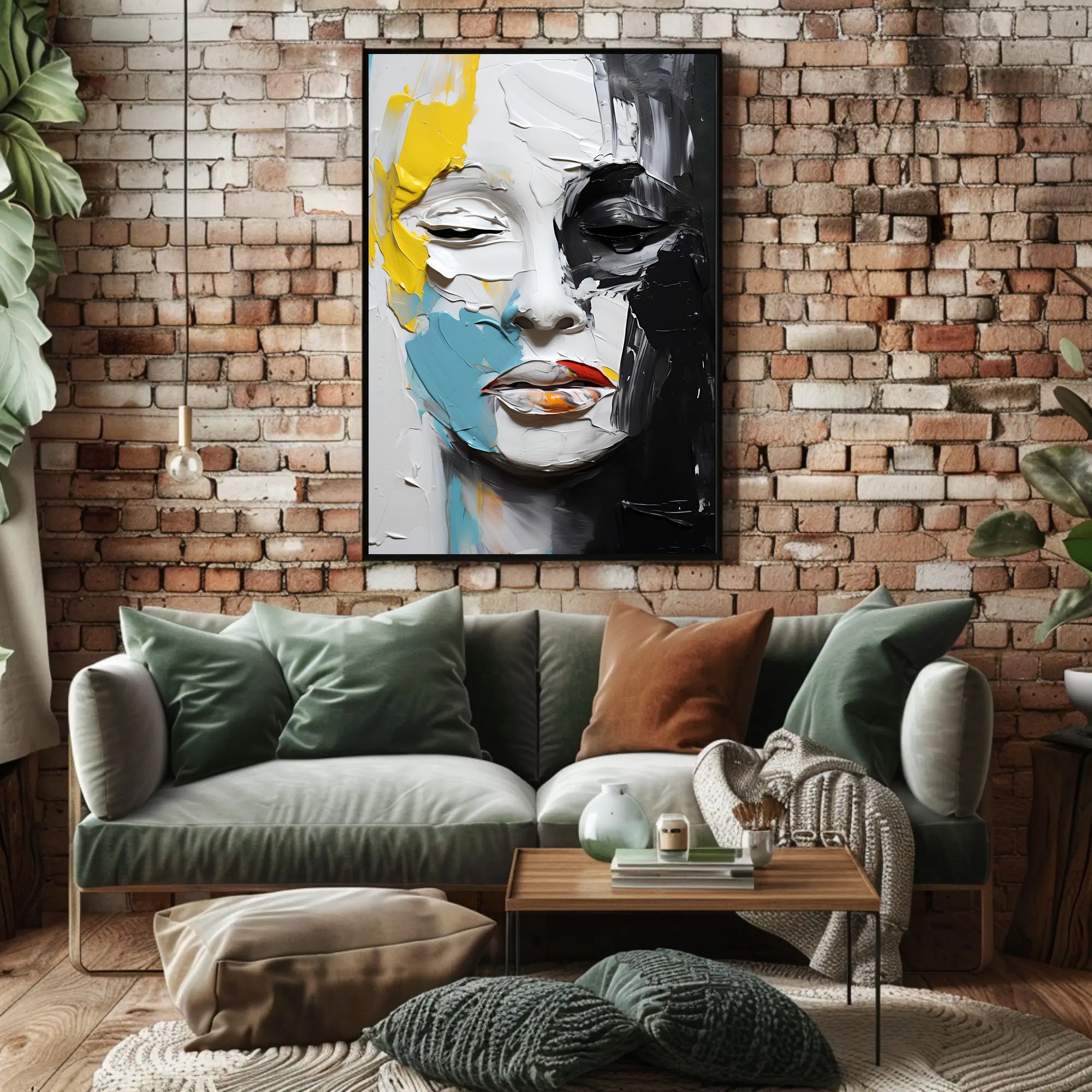 Abstract Face Expressionism Modern Artistic Poster PosterGoat