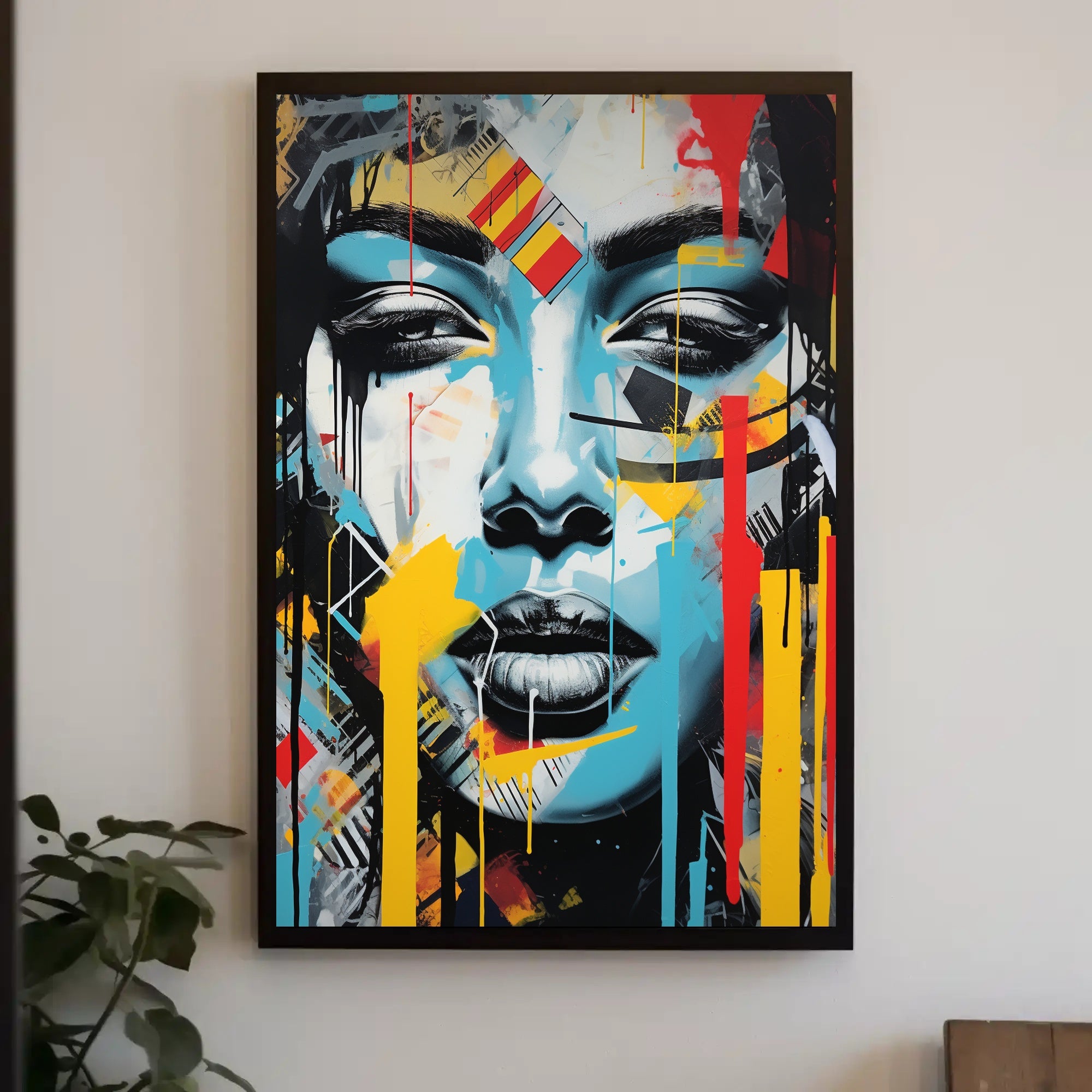 Abstract Face with Geometric Vibe Artistic Poster PosterGoat