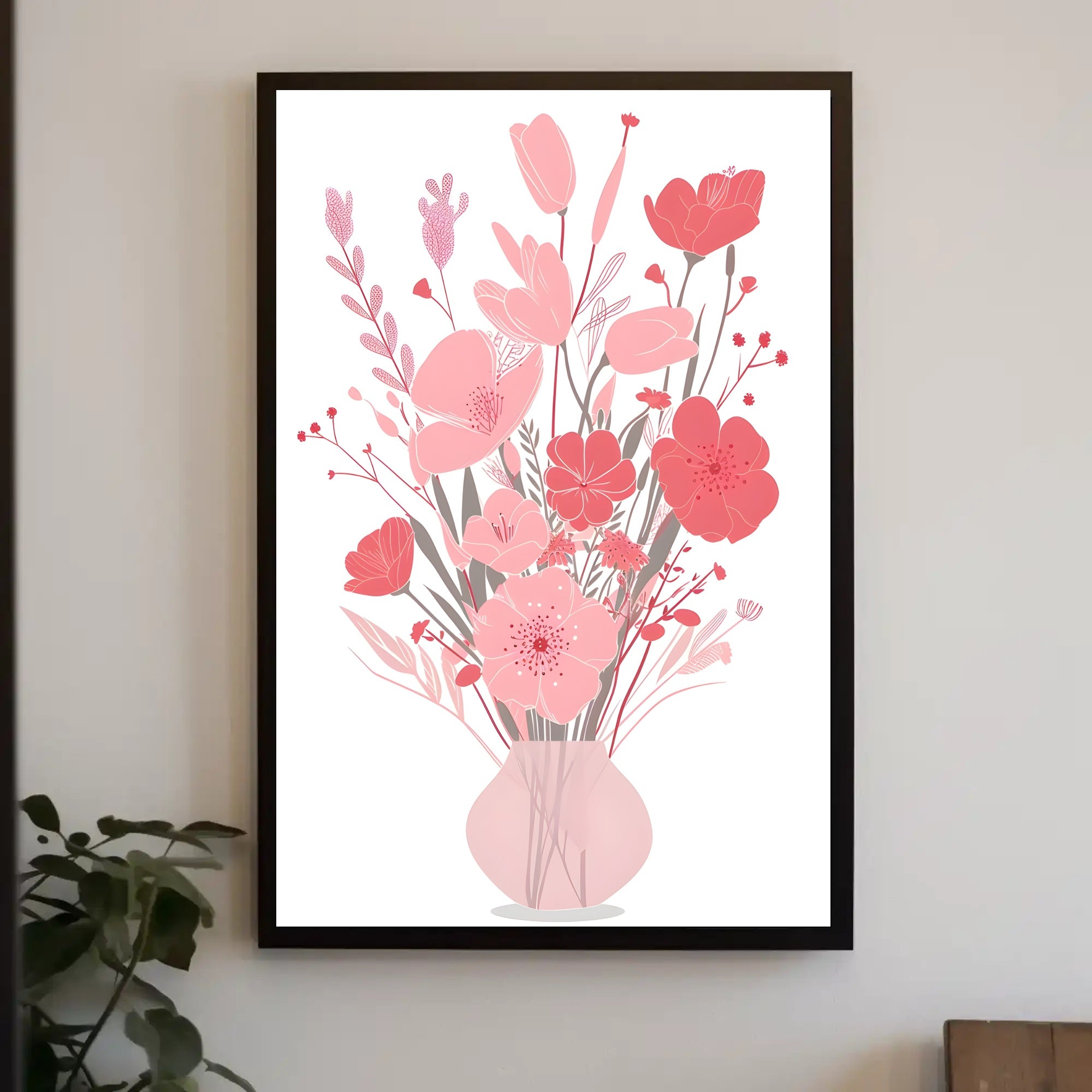 Abstract Floral Elegance Modern Artistic Poster PosterGoat