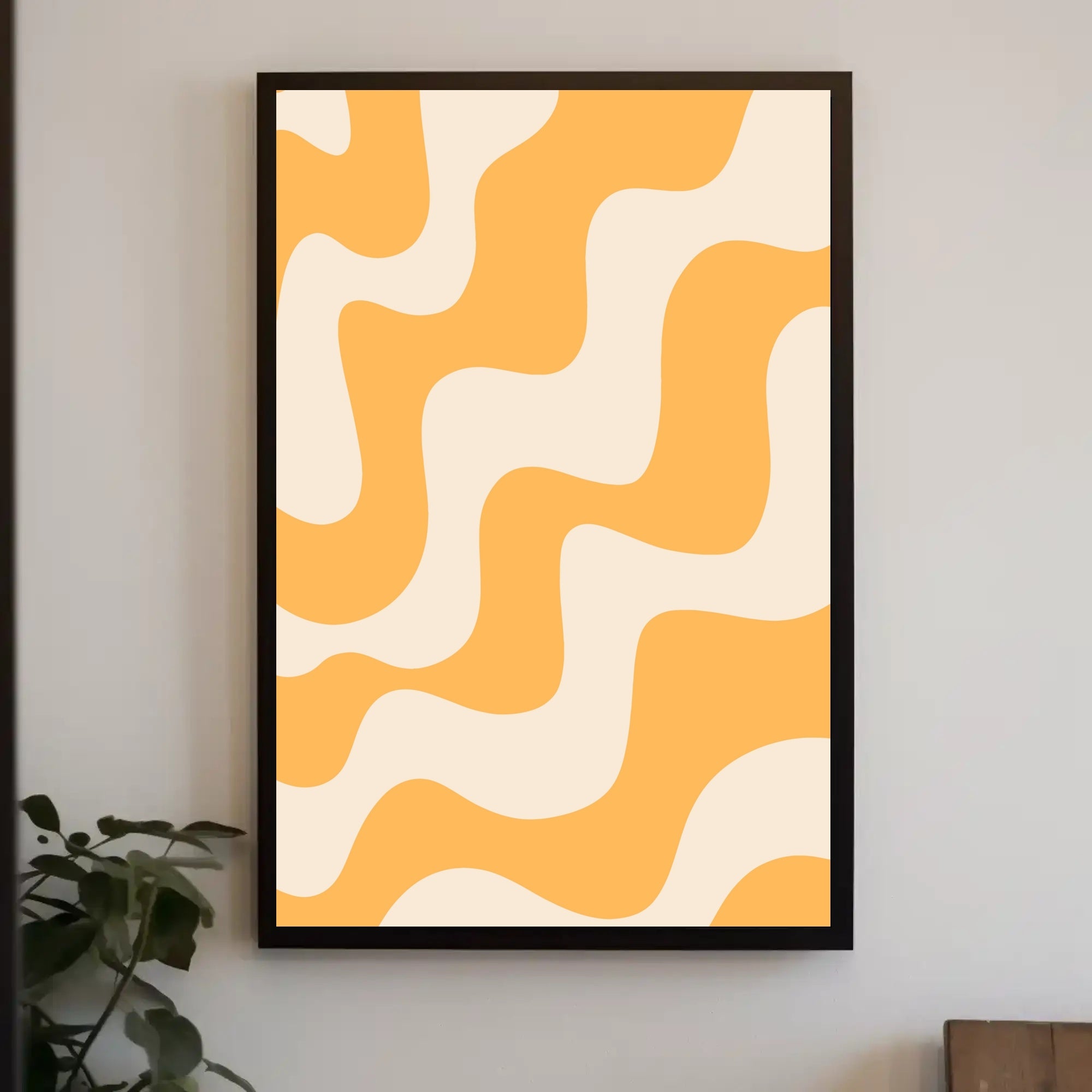 Abstract Fluid Shapes Art Poster in Warm Colors PosterGoat