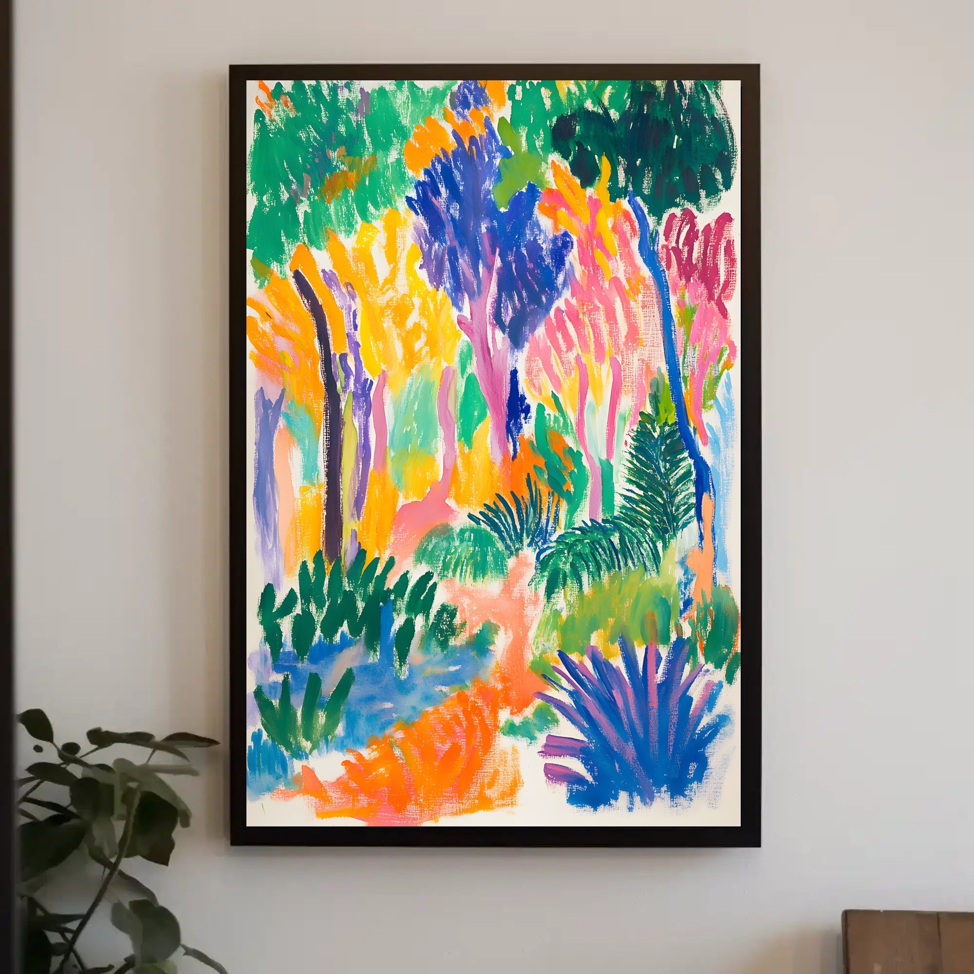 Abstract Forest Explosion Art Print Colorful Abstract Poster PosterGoat