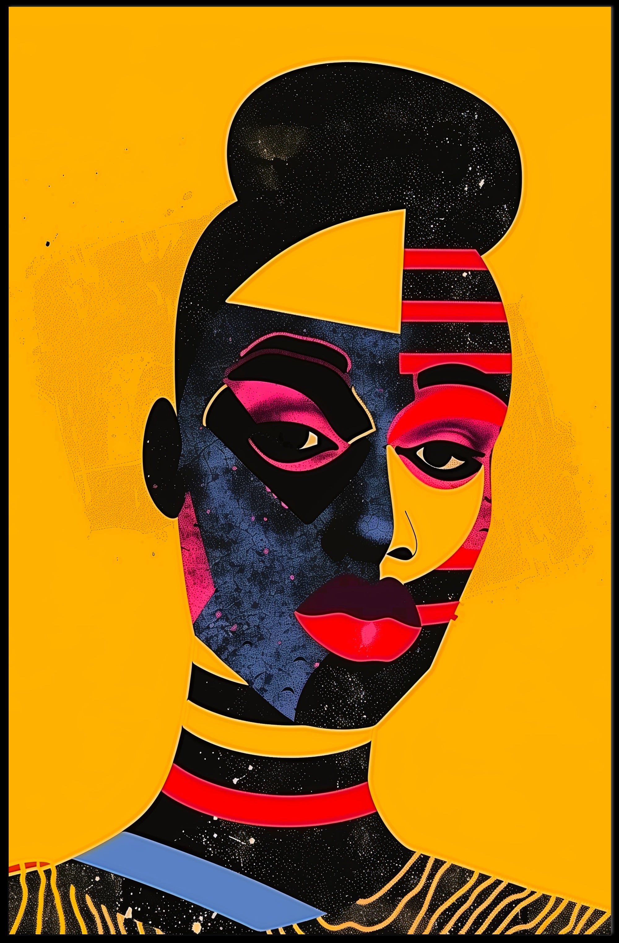 Abstract Geometric Face Poster in Vibrant Modern Colors PosterGoat