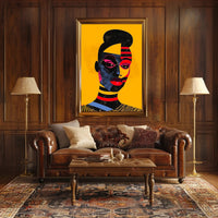 Abstract Geometric Face Poster in Vibrant Modern Colors PosterGoat