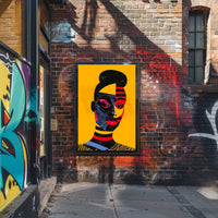 Abstract Geometric Face Poster in Vibrant Modern Colors PosterGoat