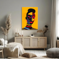 Abstract Geometric Face Poster in Vibrant Modern Colors PosterGoat