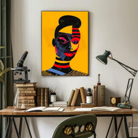 Abstract Geometric Face Poster in Vibrant Modern Colors PosterGoat