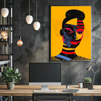 Abstract Geometric Face Poster in Vibrant Modern Colors PosterGoat