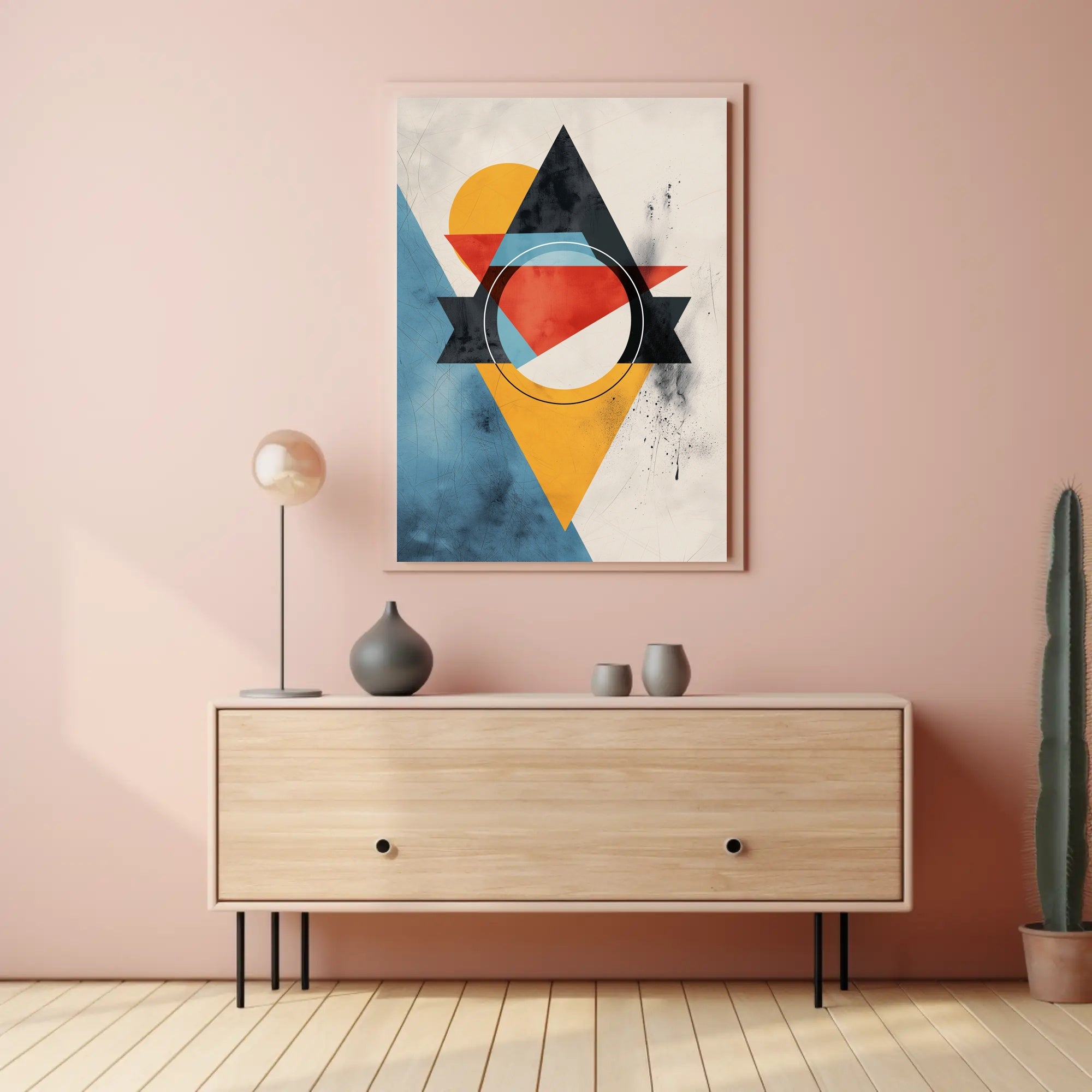 Abstract Geometric Modern Art Poster with Vibrant Colors PosterGoat