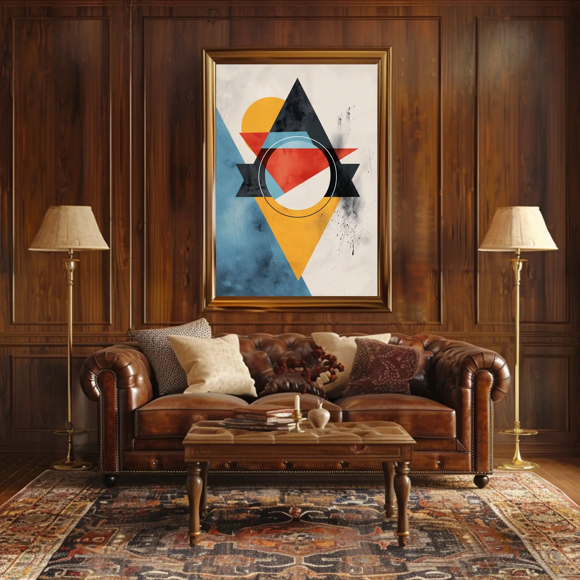 Abstract Geometric Modern Art Poster with Vibrant Colors PosterGoat