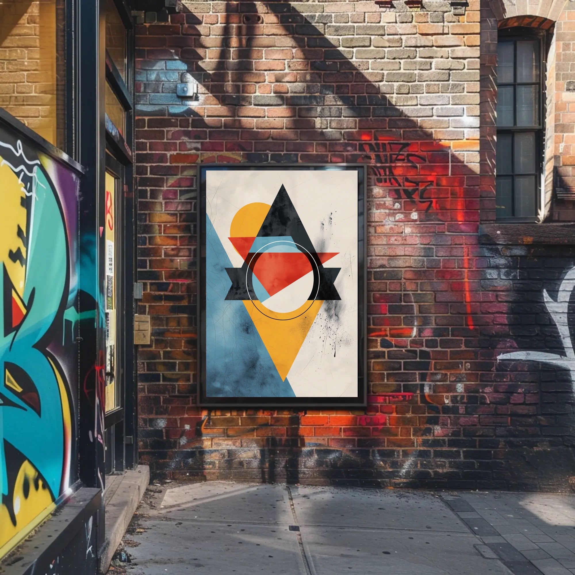 Abstract Geometric Modern Art Poster with Vibrant Colors PosterGoat