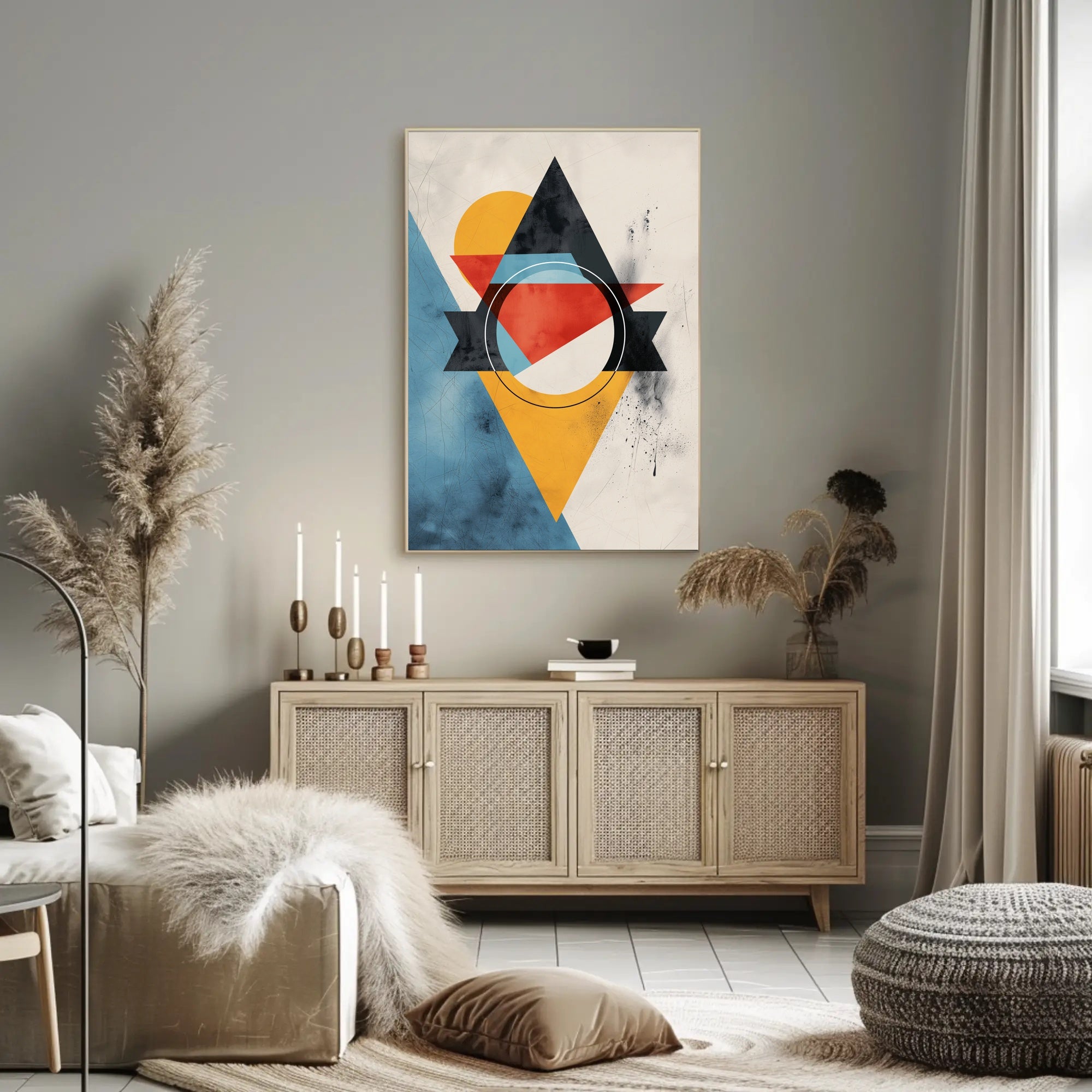 Abstract Geometric Modern Art Poster with Vibrant Colors PosterGoat