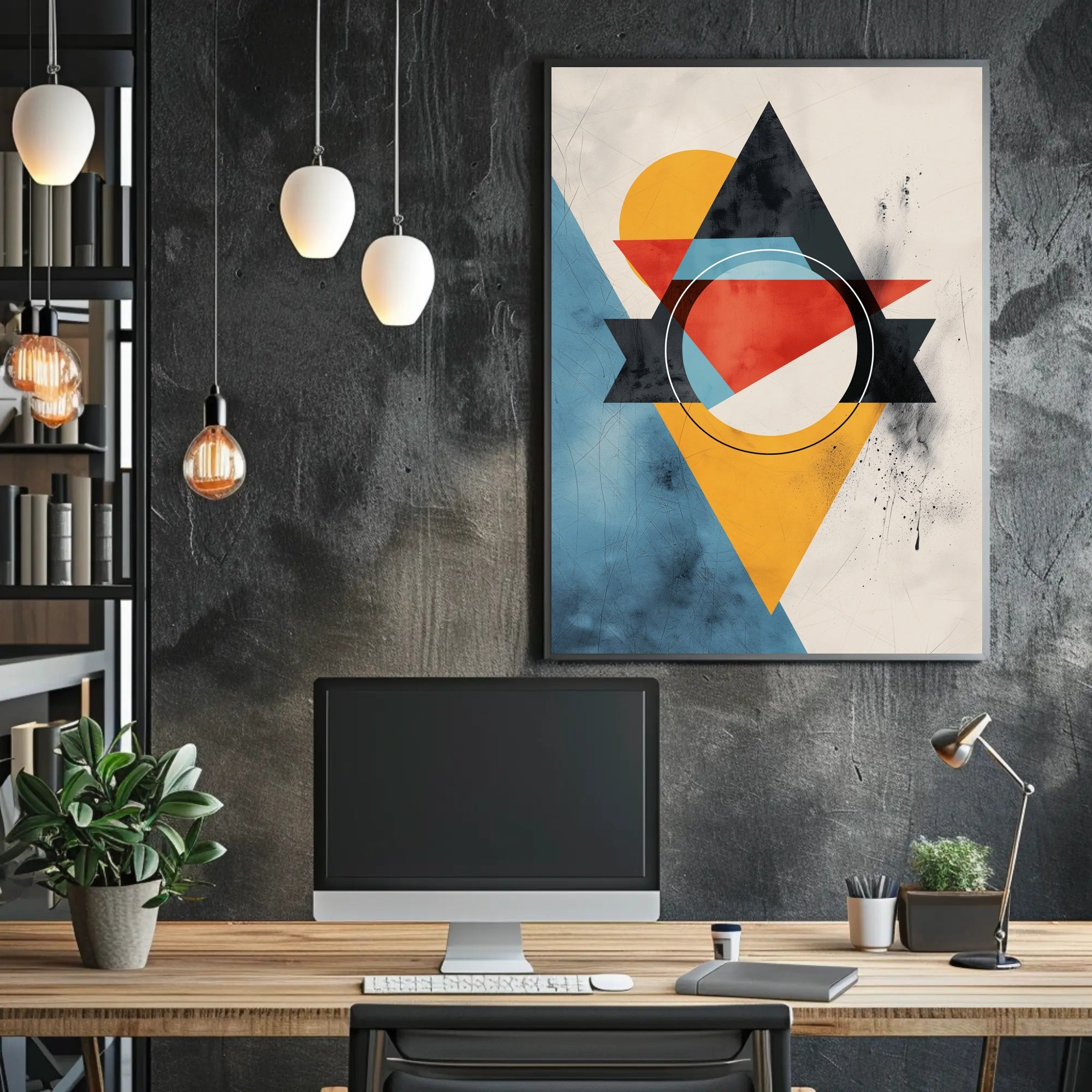 Abstract Geometric Modern Art Poster with Vibrant Colors PosterGoat