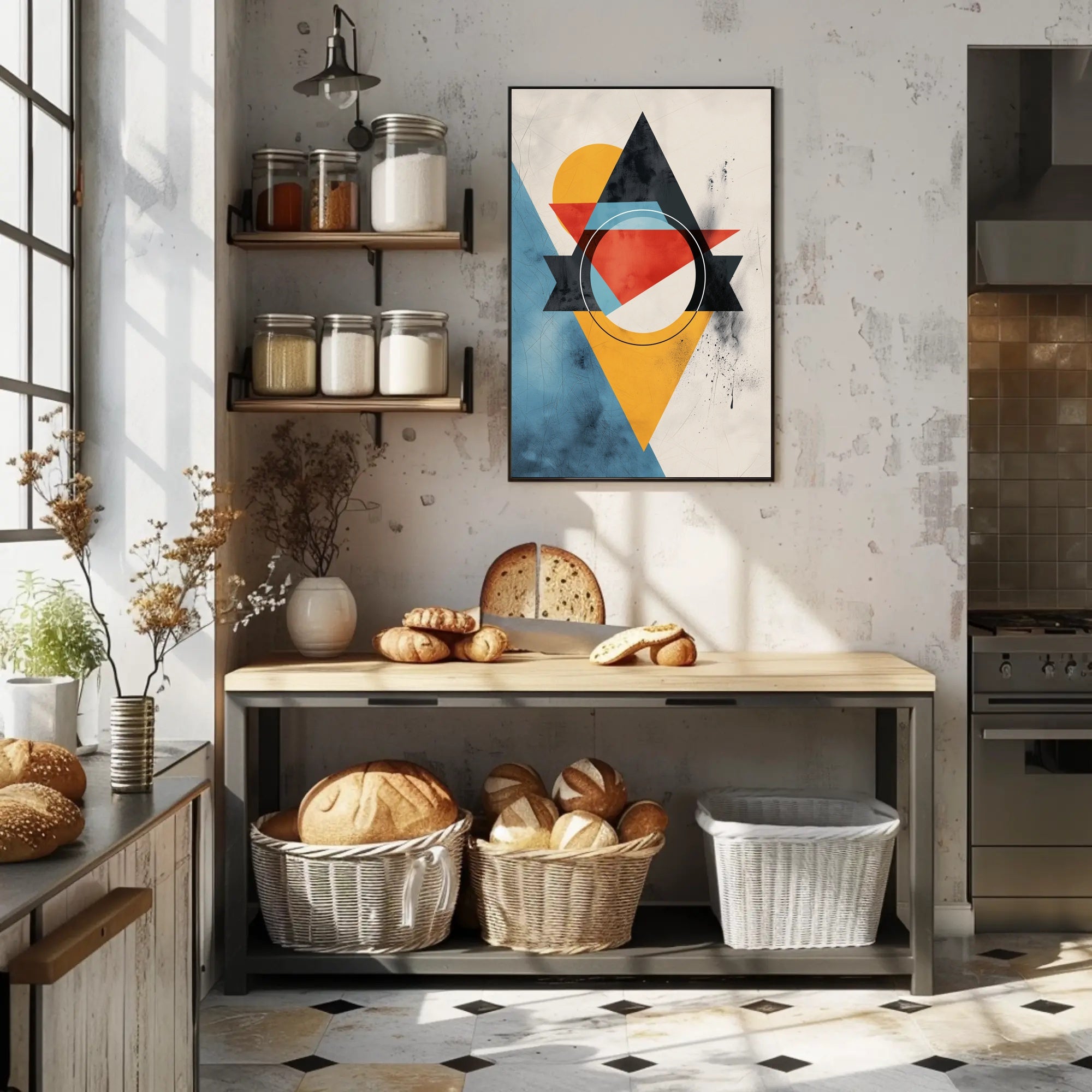 Abstract Geometric Modern Art Poster with Vibrant Colors PosterGoat