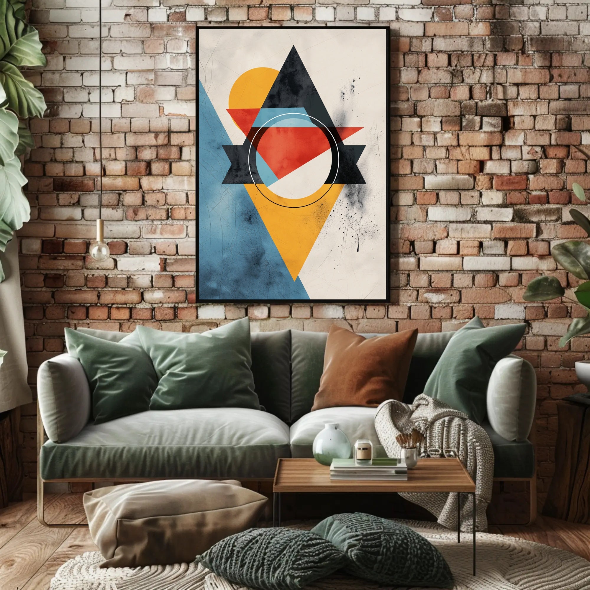 Abstract Geometric Modern Art Poster with Vibrant Colors PosterGoat
